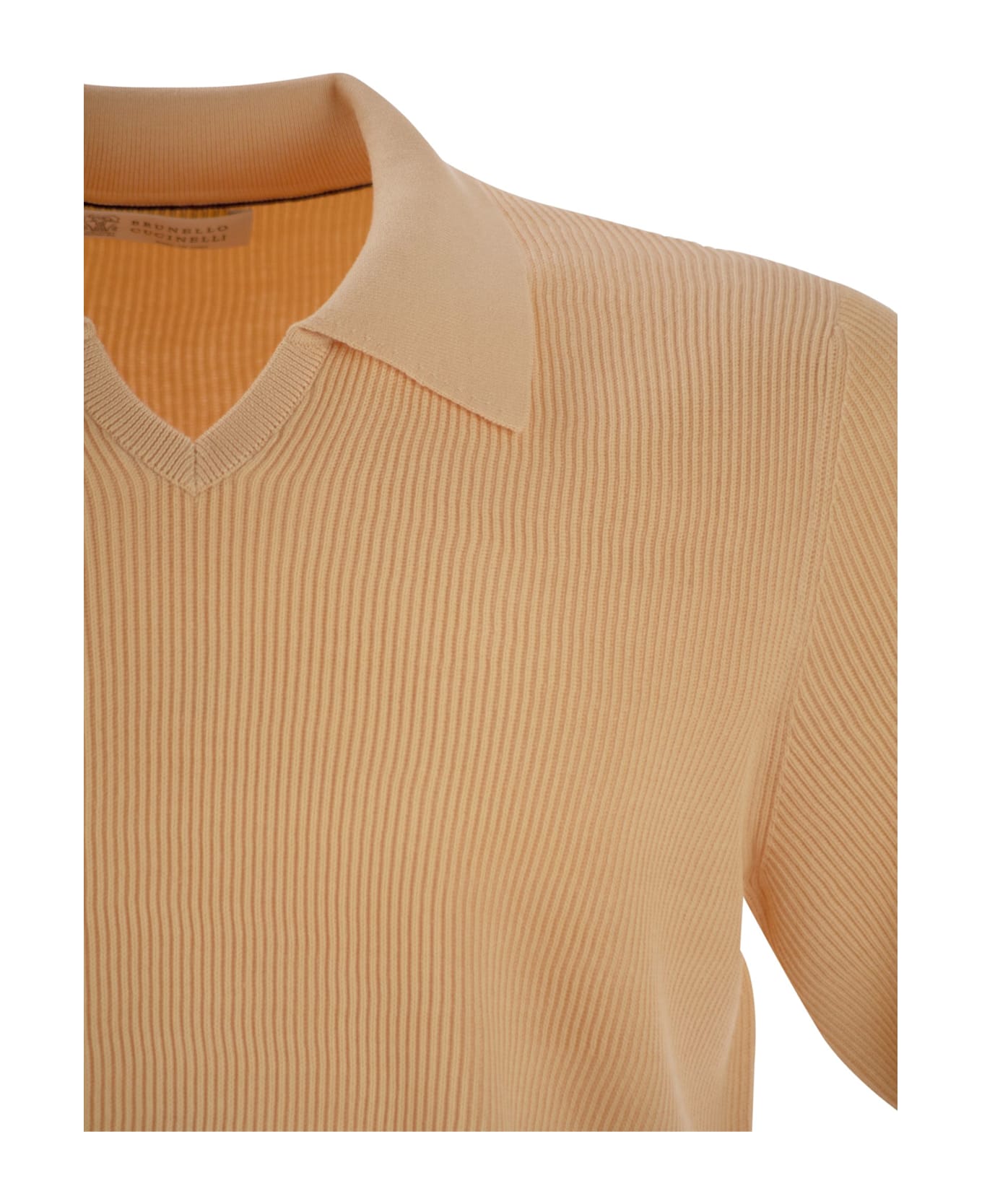 Brunello Cucinelli Knitted Polo Shirt - Orange