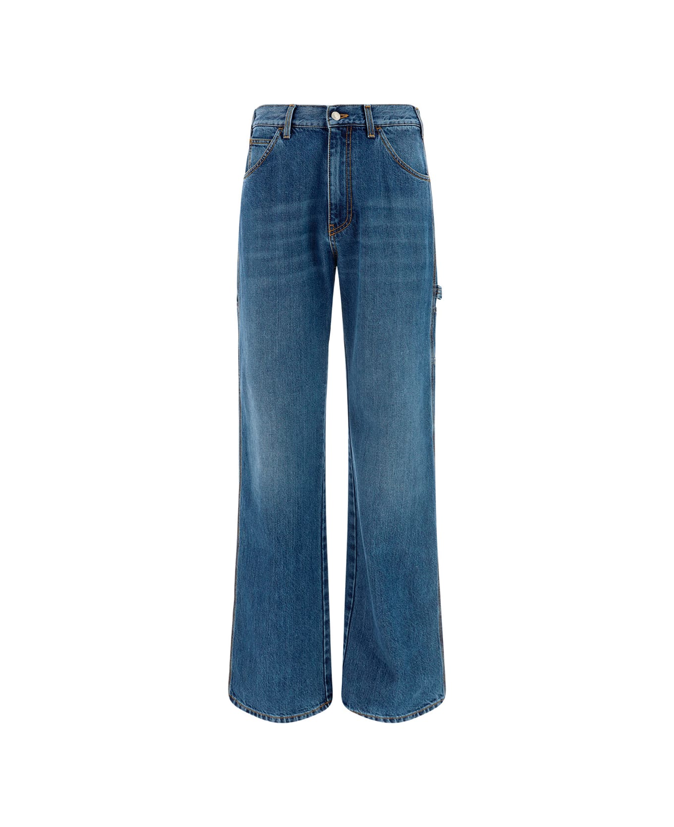 Alexander McQueen Straight Buttoned Jeans - Blue Washed