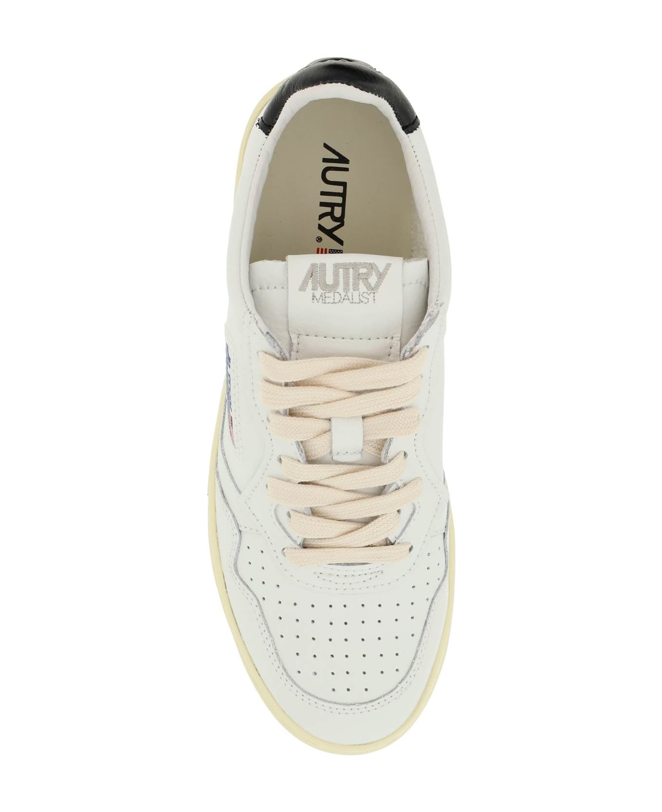 Autry Leather Medalist Low Sneakers - WHITE BLACK (White)