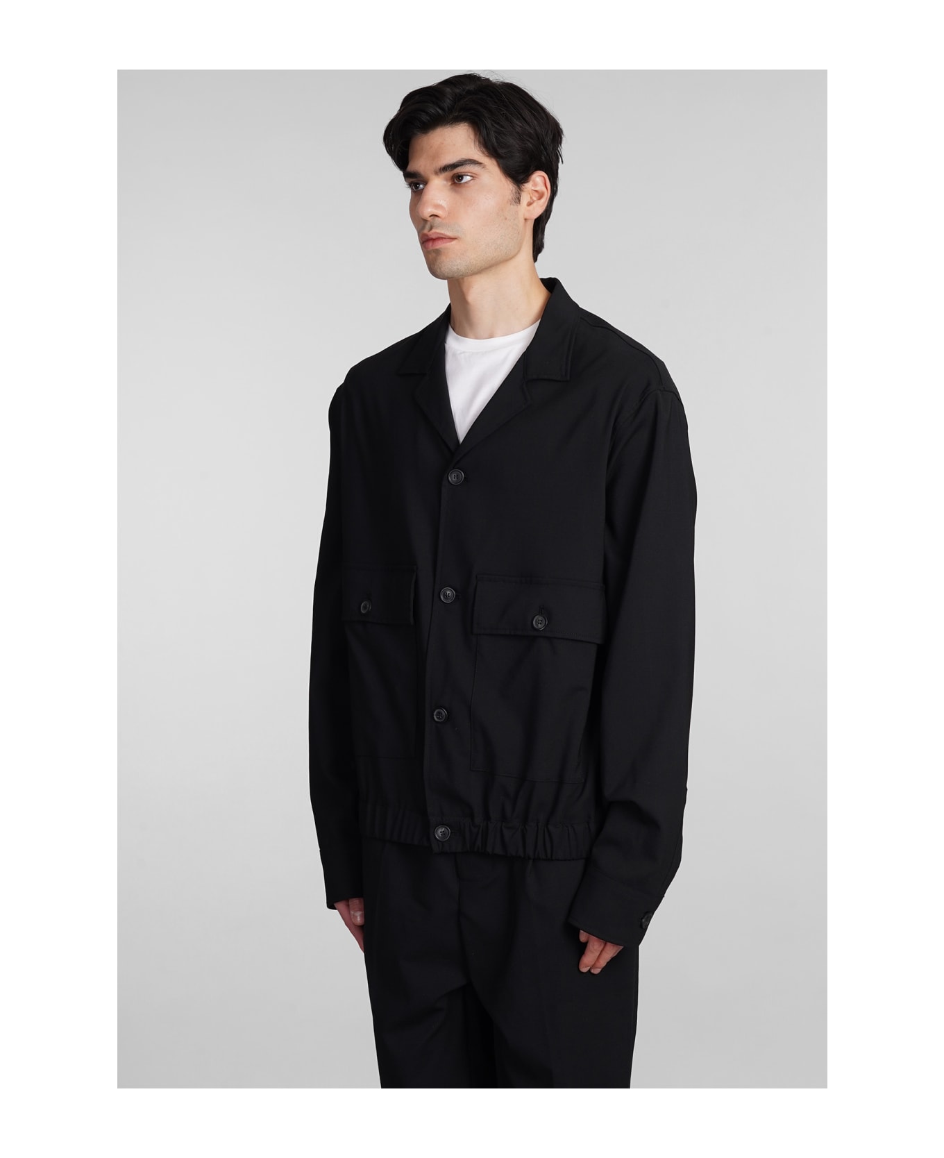 Mauro Grifoni Casual Jacket In Black Wool - black