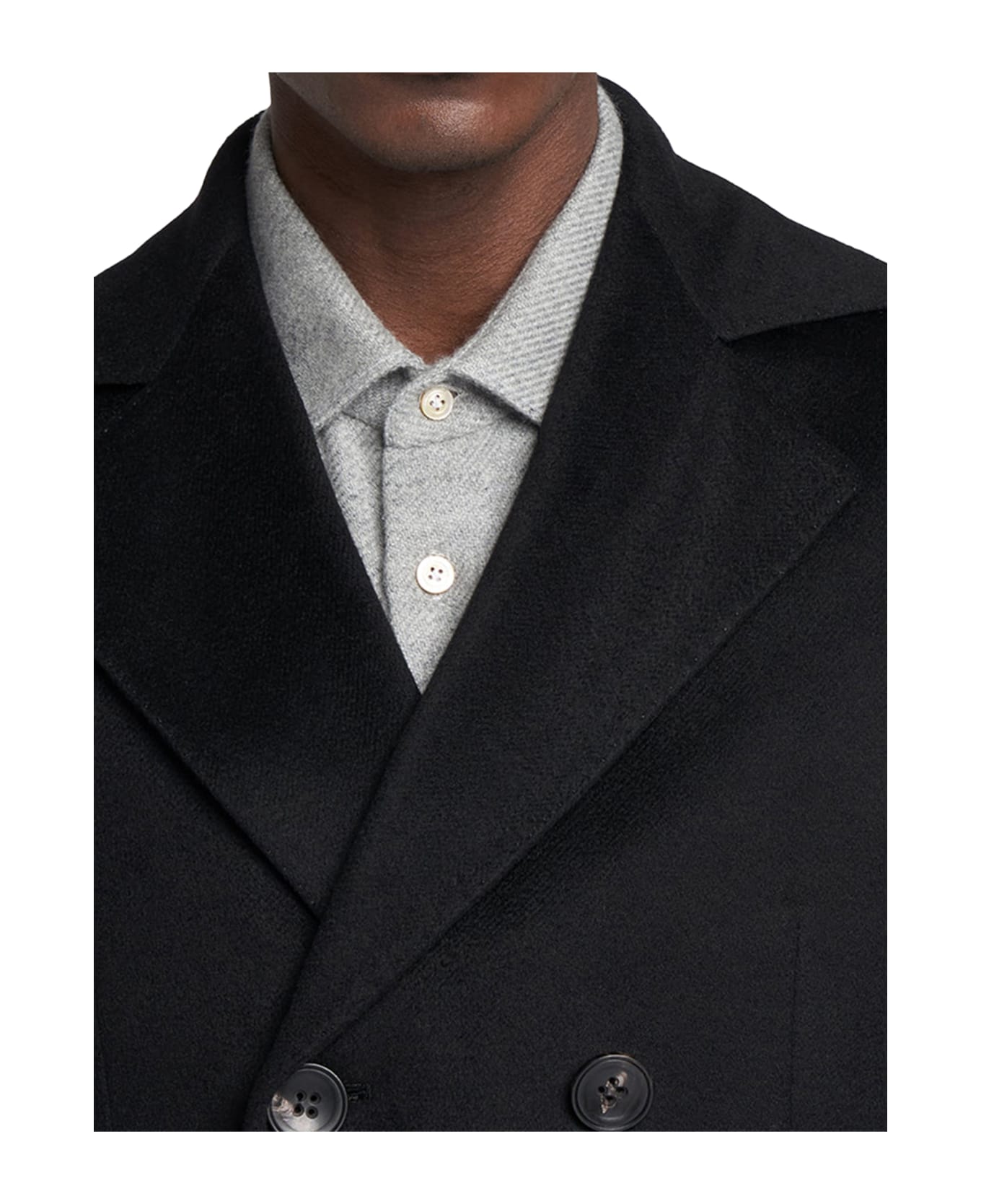 Kiton Outdoor Jacket Cashmere - BLACK レインコート