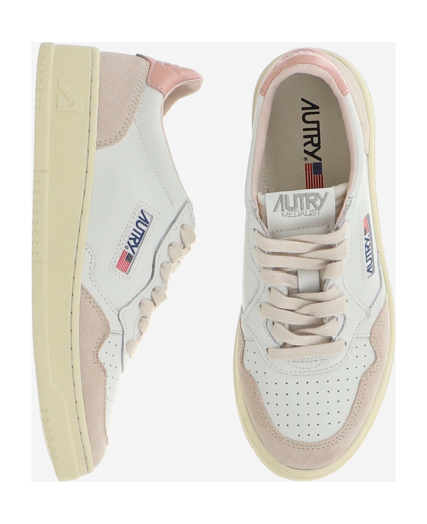 Autry Medalist Low Leather Sneakers - Pink