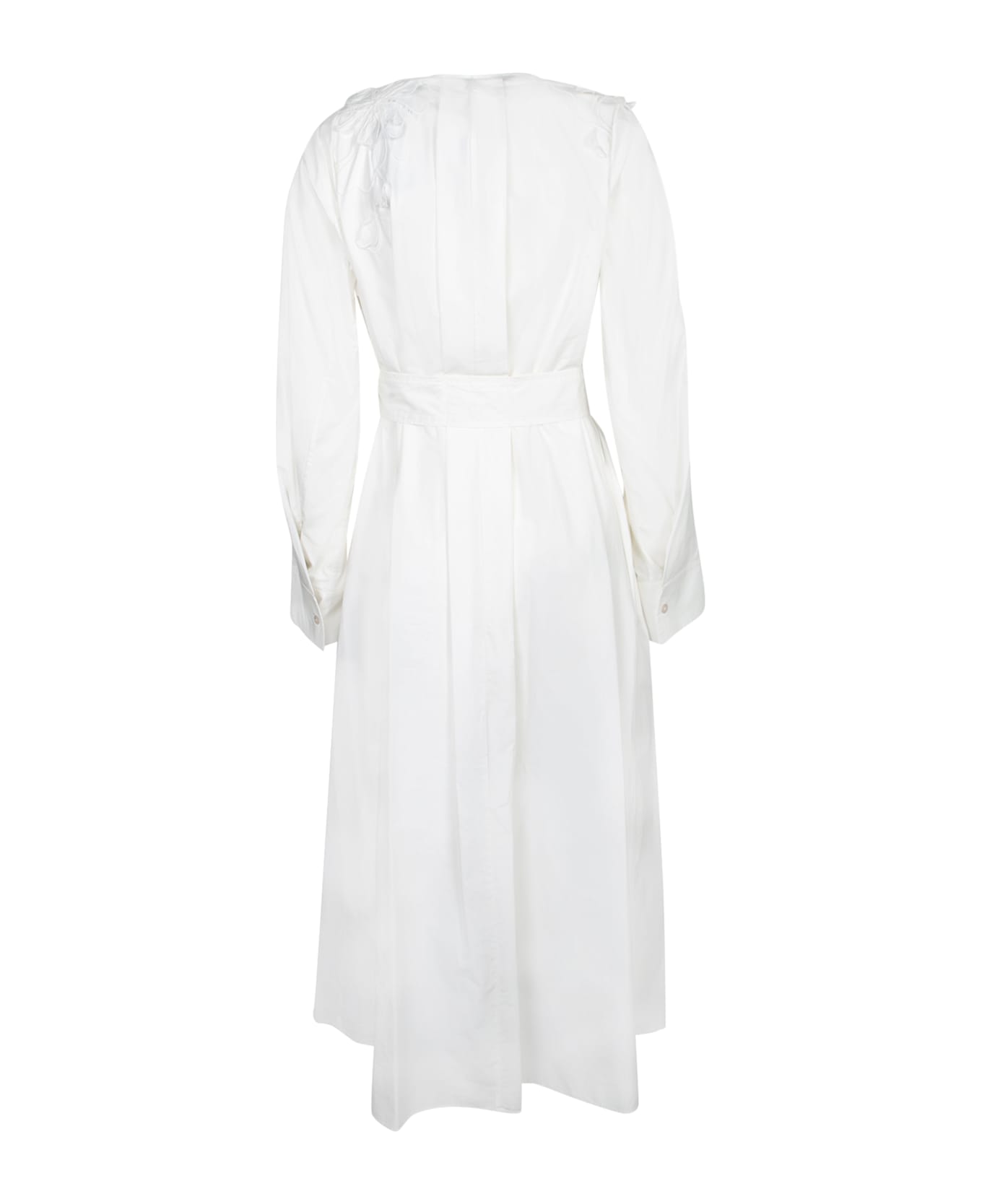 Forte_Forte Dress With Embroidered Petals - White