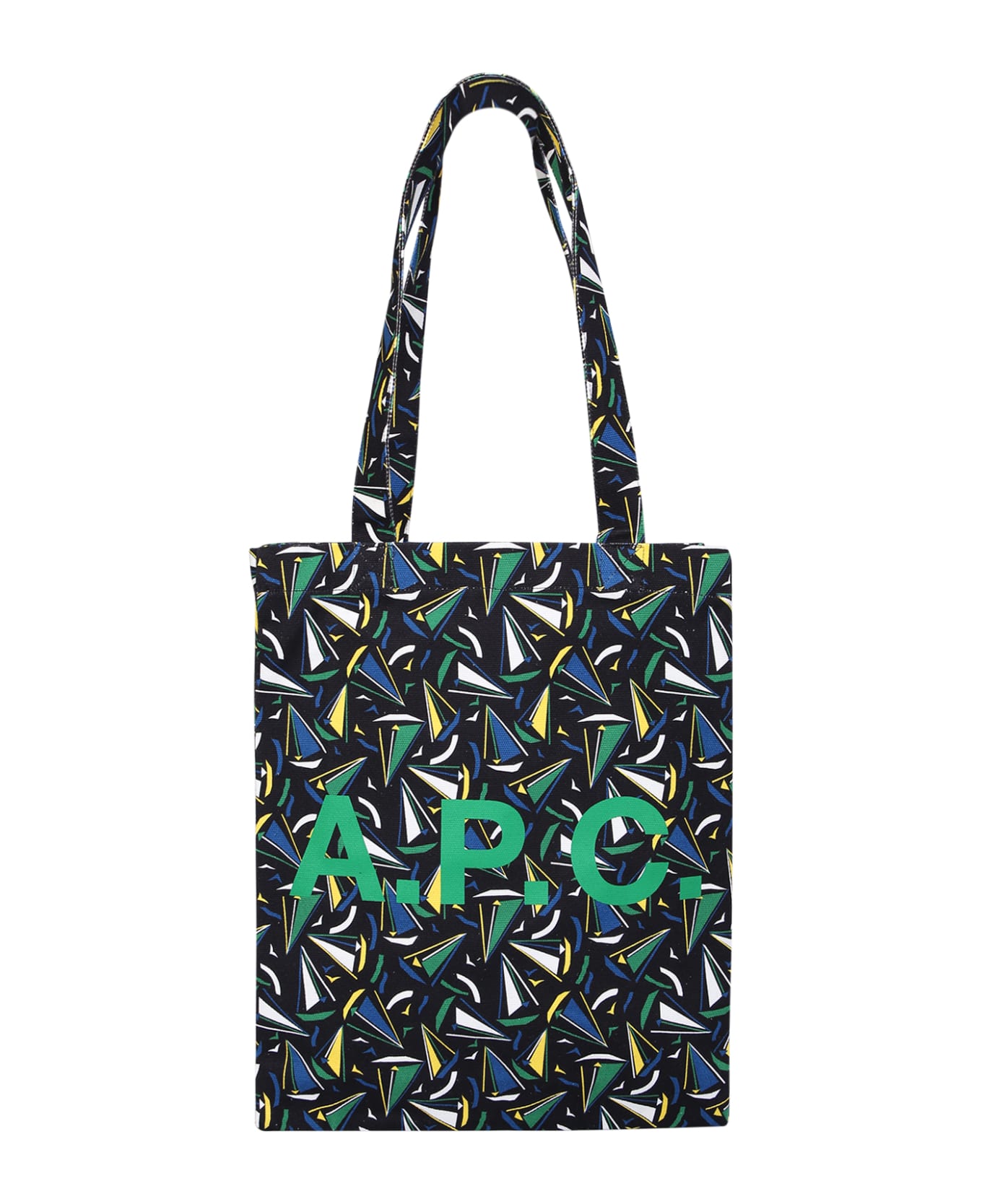 A.P.C. Printed Cotton Shopping Bag - Black トートバッグ