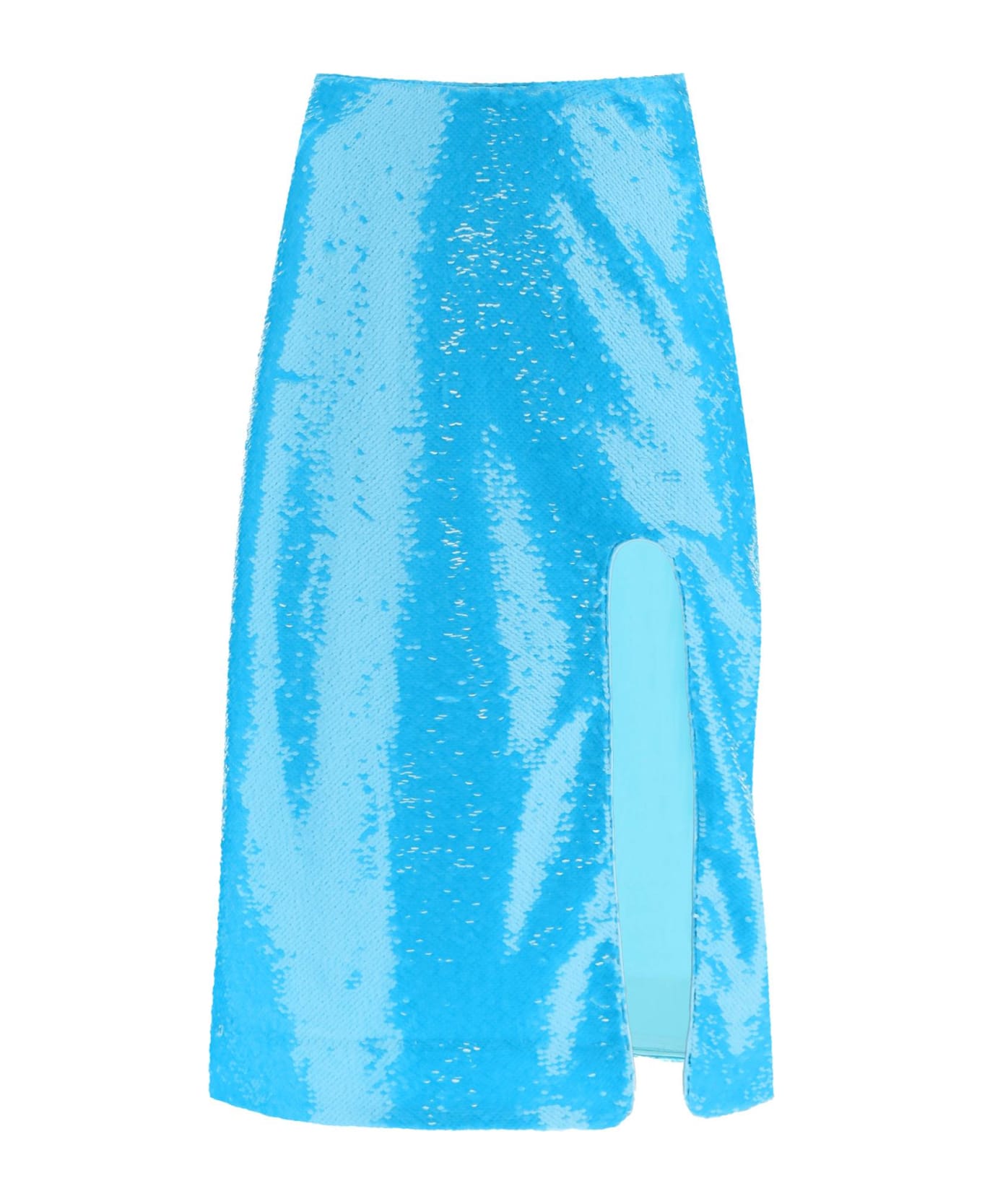 Ganni Sequined Midi Skirt - BLUE CURACAO (Light blue)