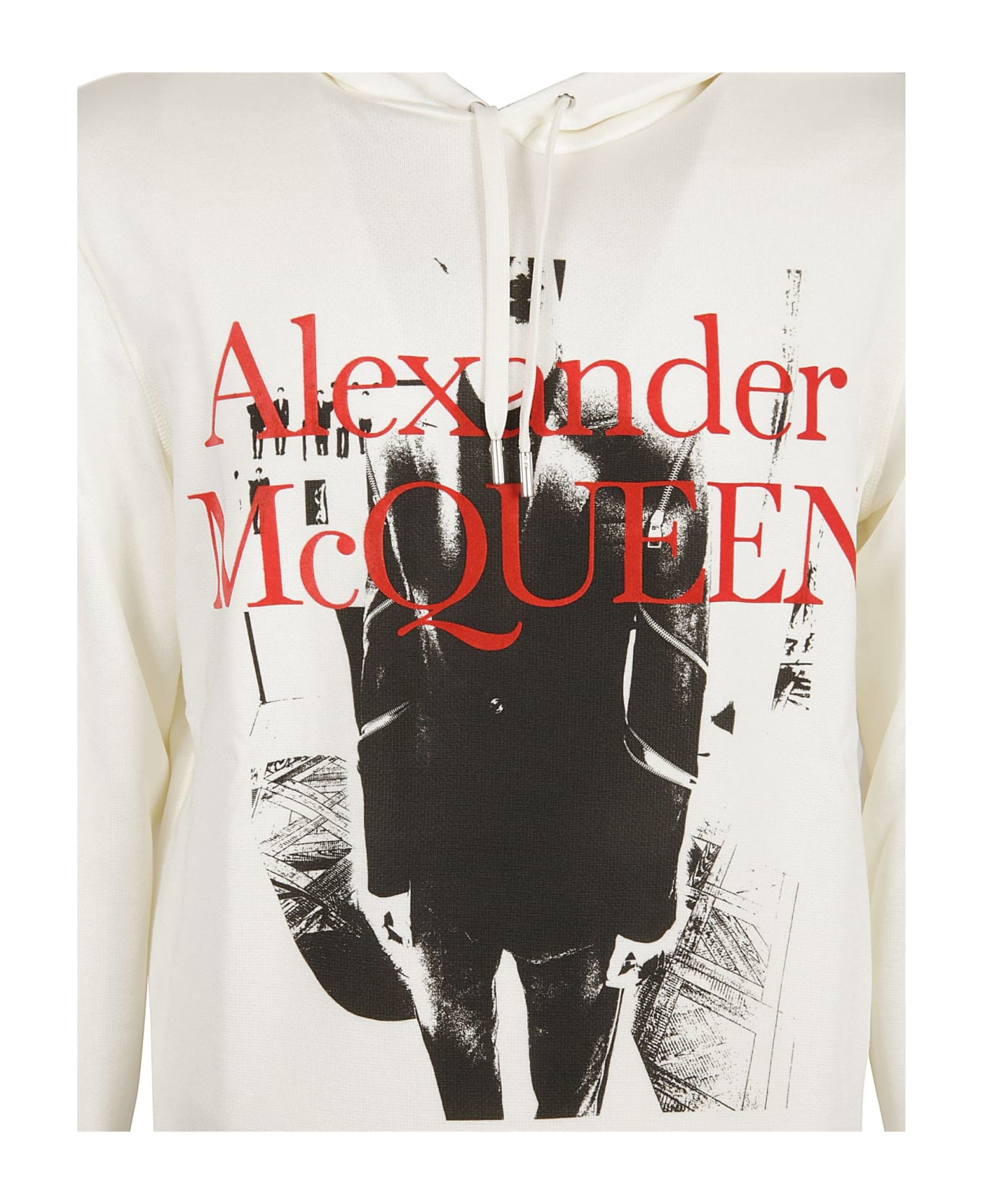 Alexander McQueen Printed Hooded Sweatshirt - White