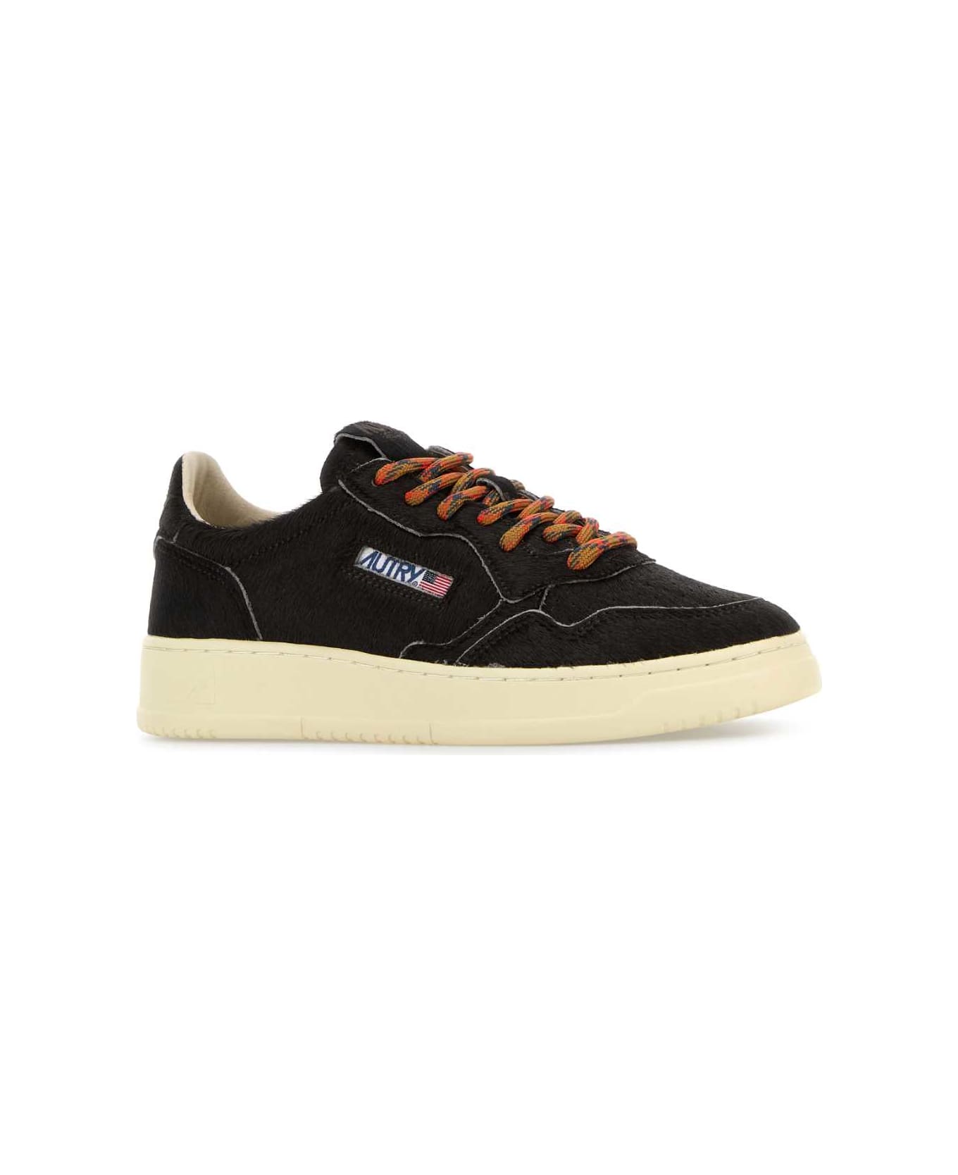 Autry Dark Brown Calf Hair Medalist Sneakers - PE03