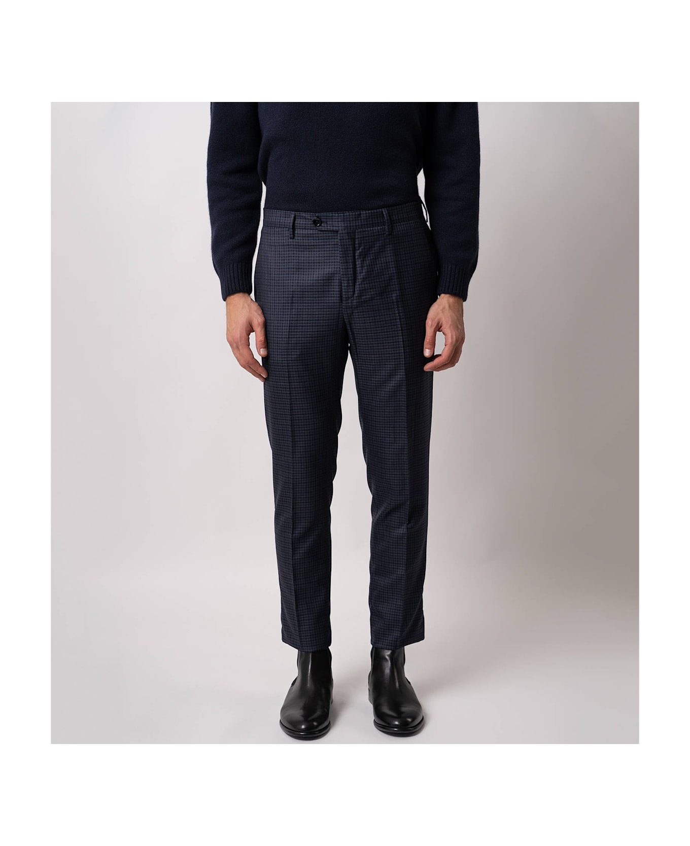 Larusmiani Velvet Trousers Howard Pants - Navy