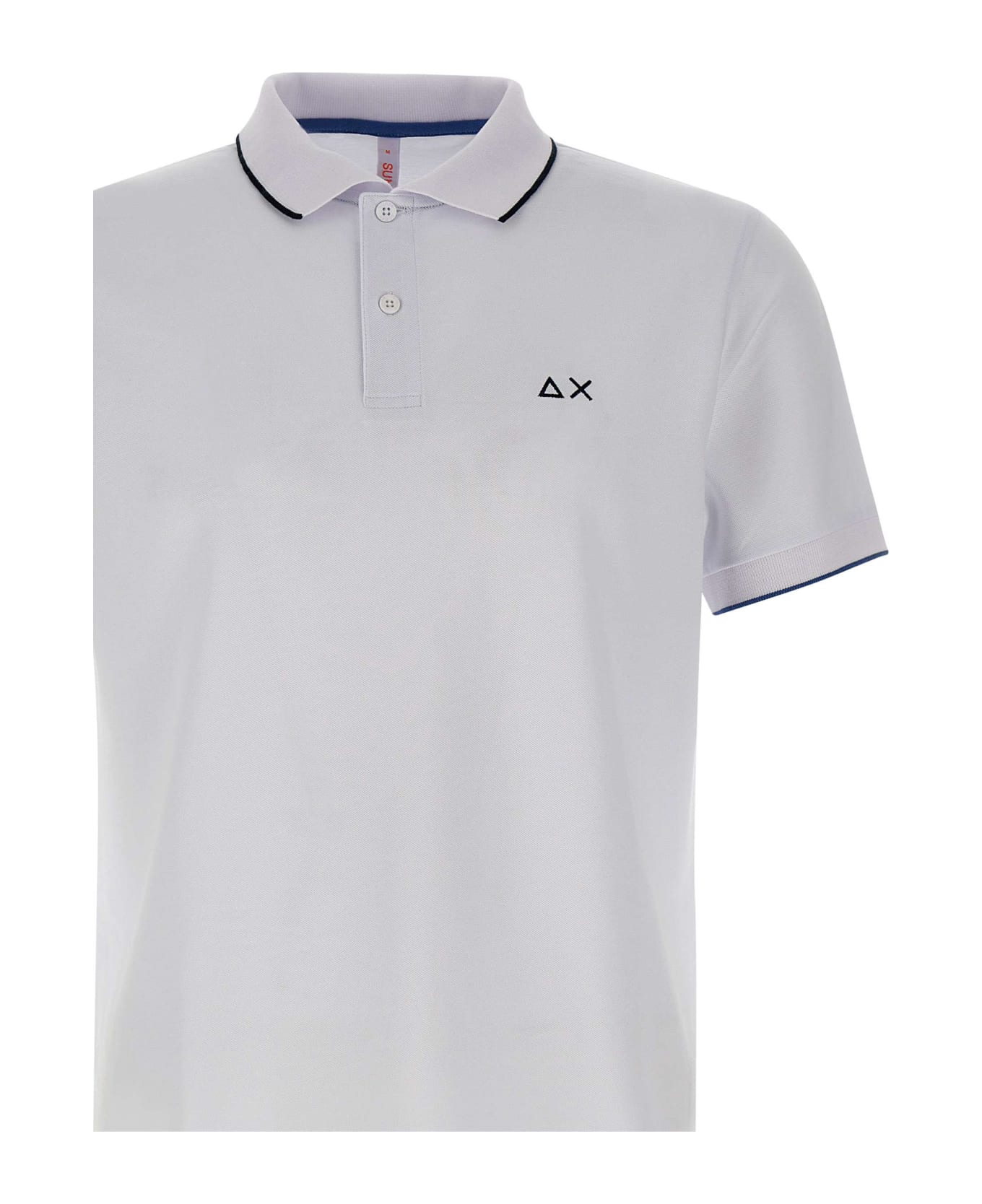 Sun 68 'small Stripe' Cotton Polo Shirt Sun 68 - WHITE