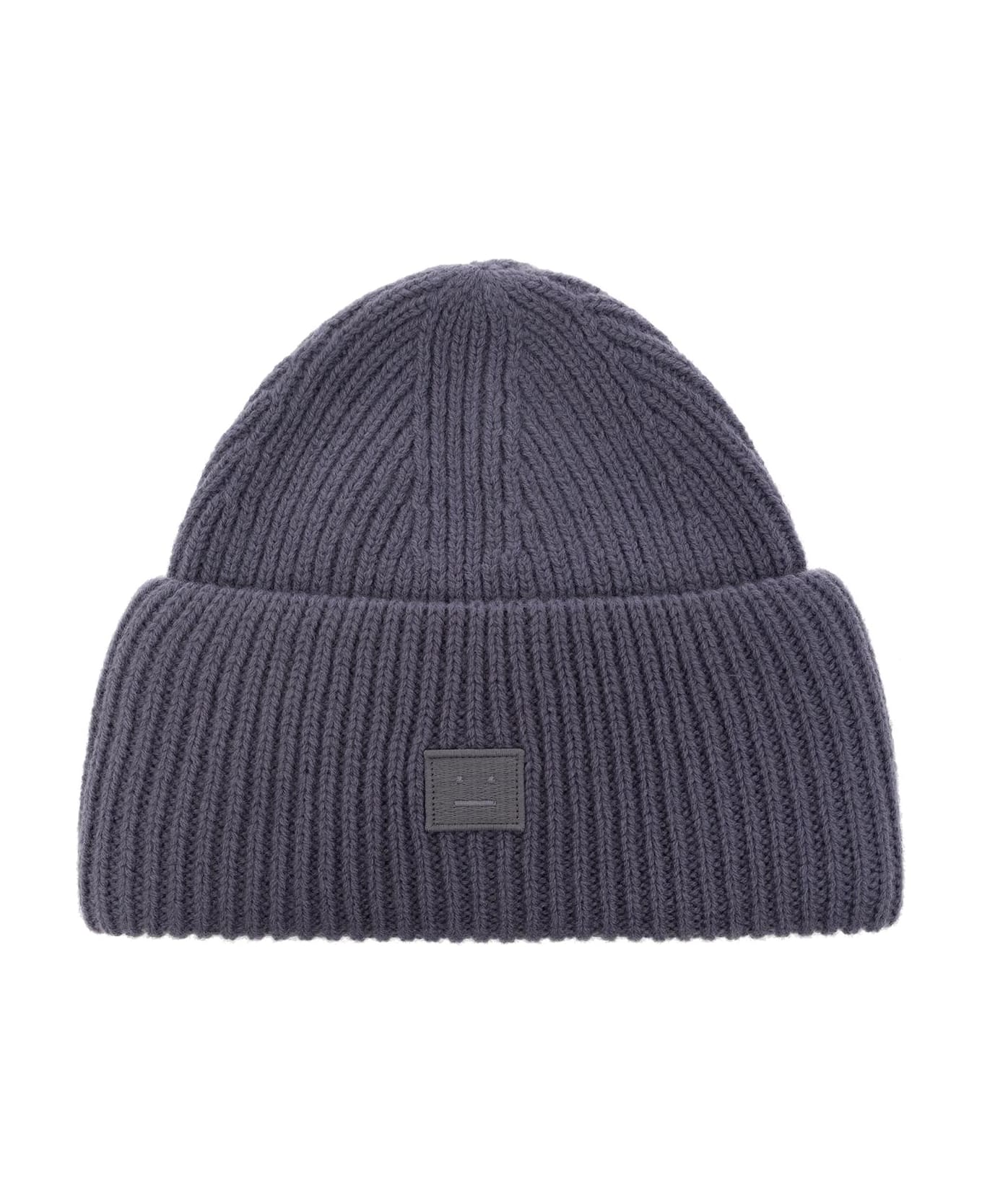 Acne Studios Wool Beanie With Logo - PURPLE