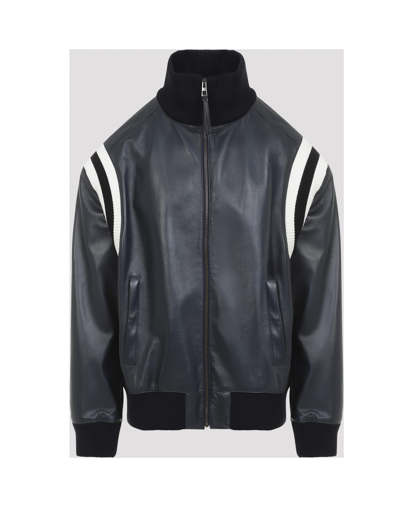 Loewe Lamb Leather Bomber Jacket - Dark Navy