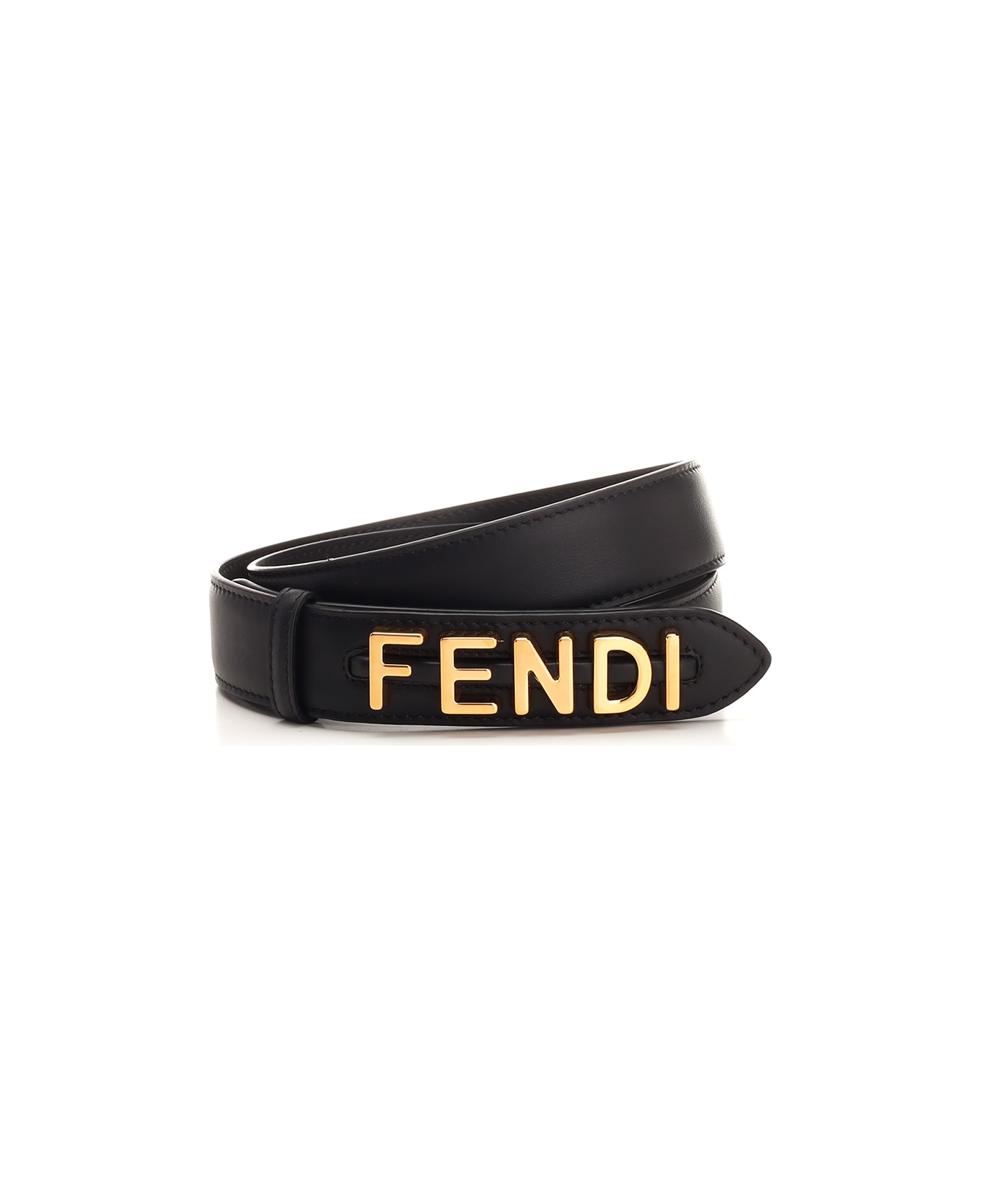 Fendi Graphy Belt - Kur Black Gold Soft ベルト