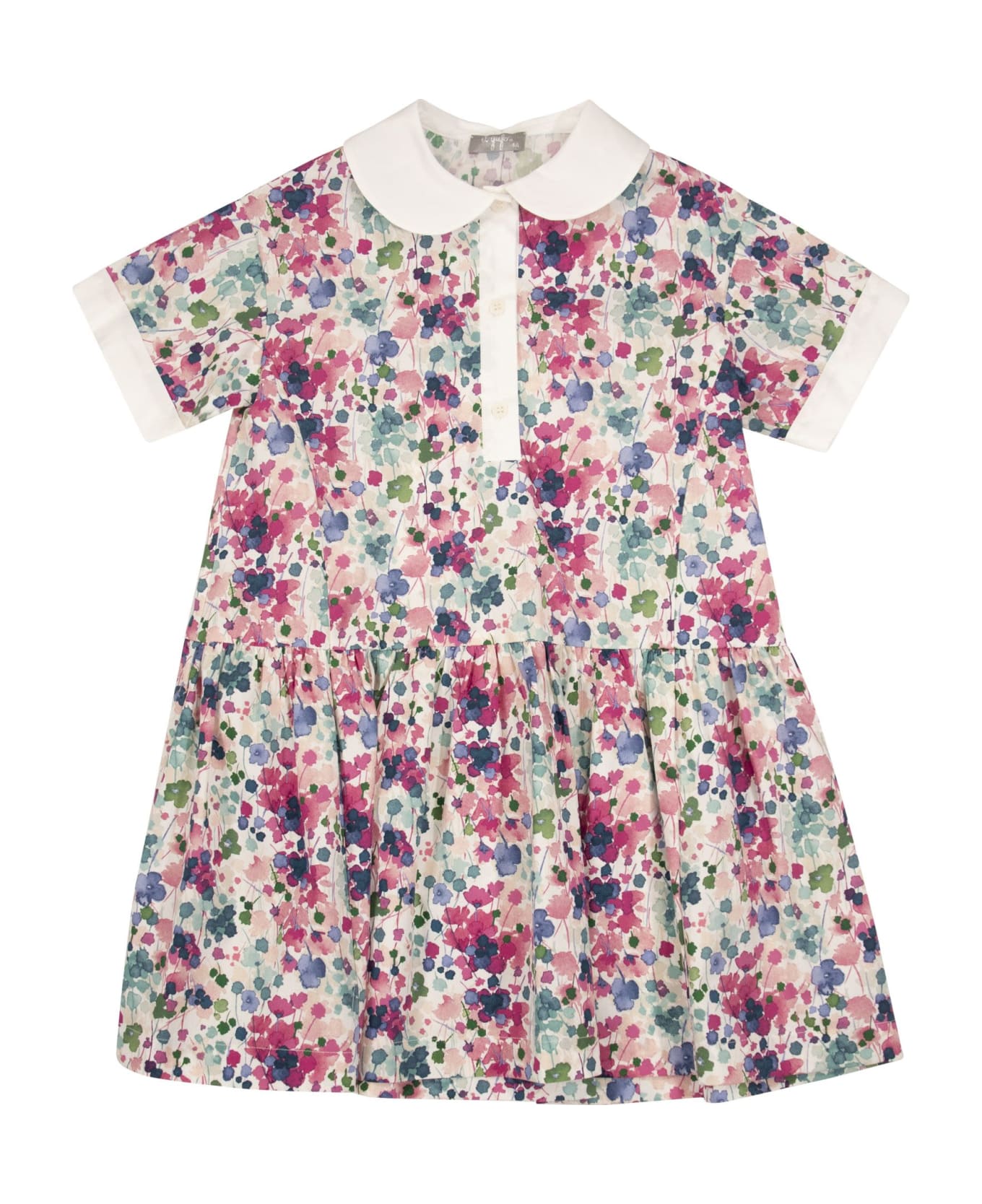 Il Gufo Dress With Floral Pattern - Cyclamin ワンピース＆ドレス