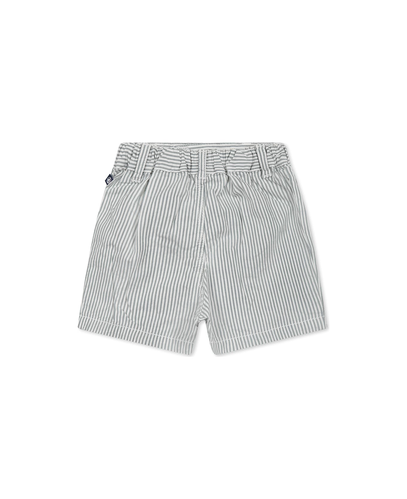 Petit Bateau Green Shorts For Baby Boy With Logo - Grey