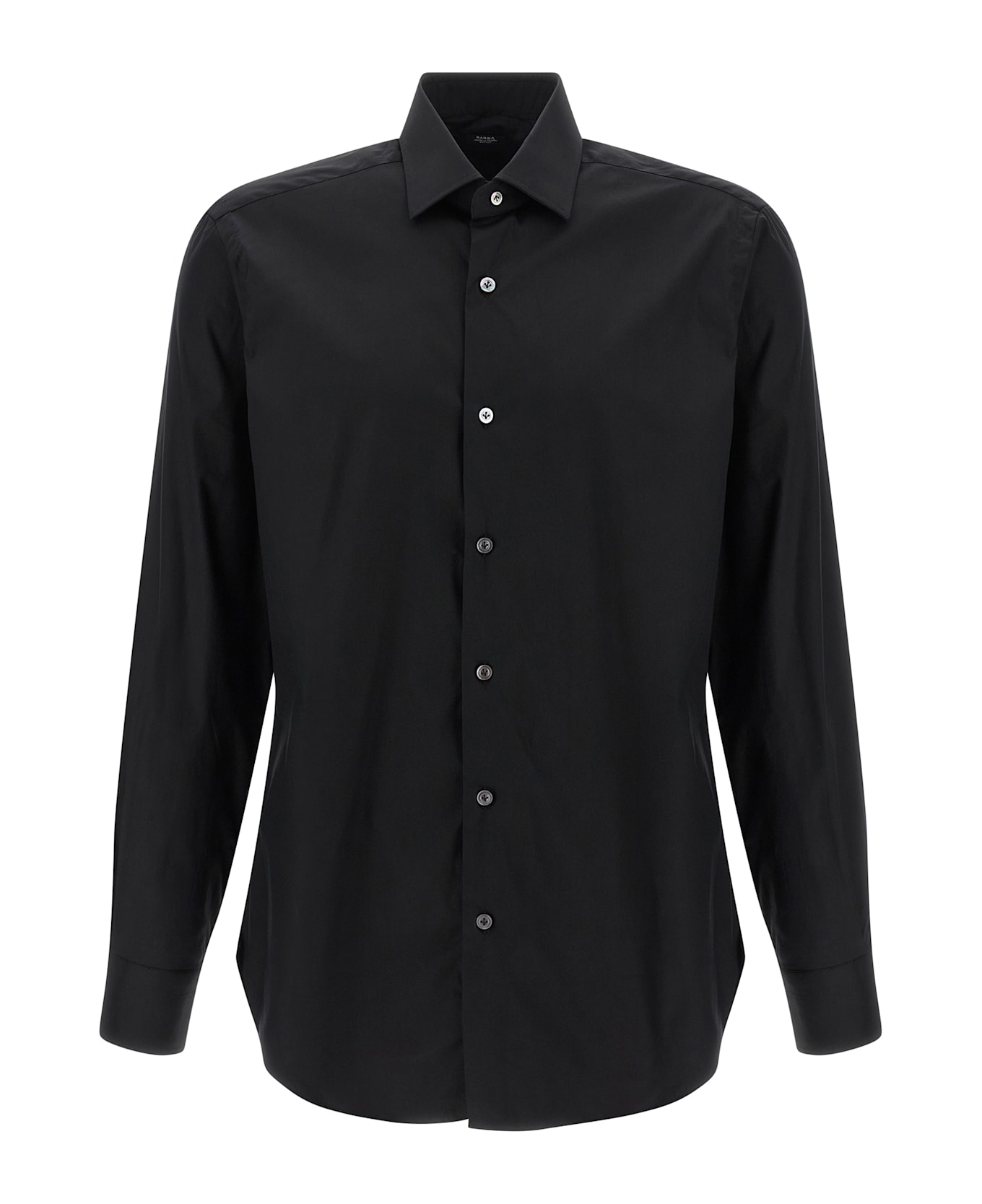 Barba Napoli Stretch Cotton Shirt - Black  