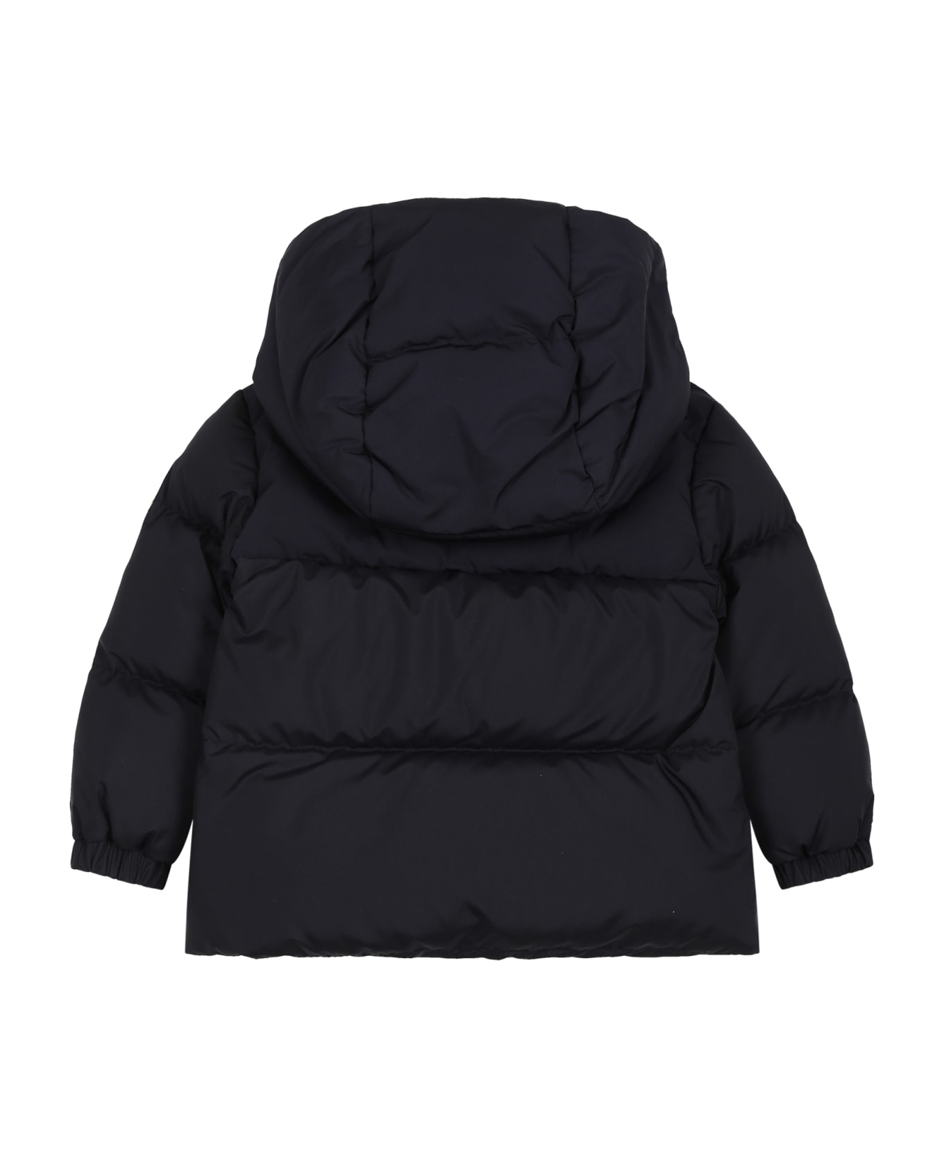 Moncler Blue Joe Down Jacket For Baby Boy With Logo - Blue