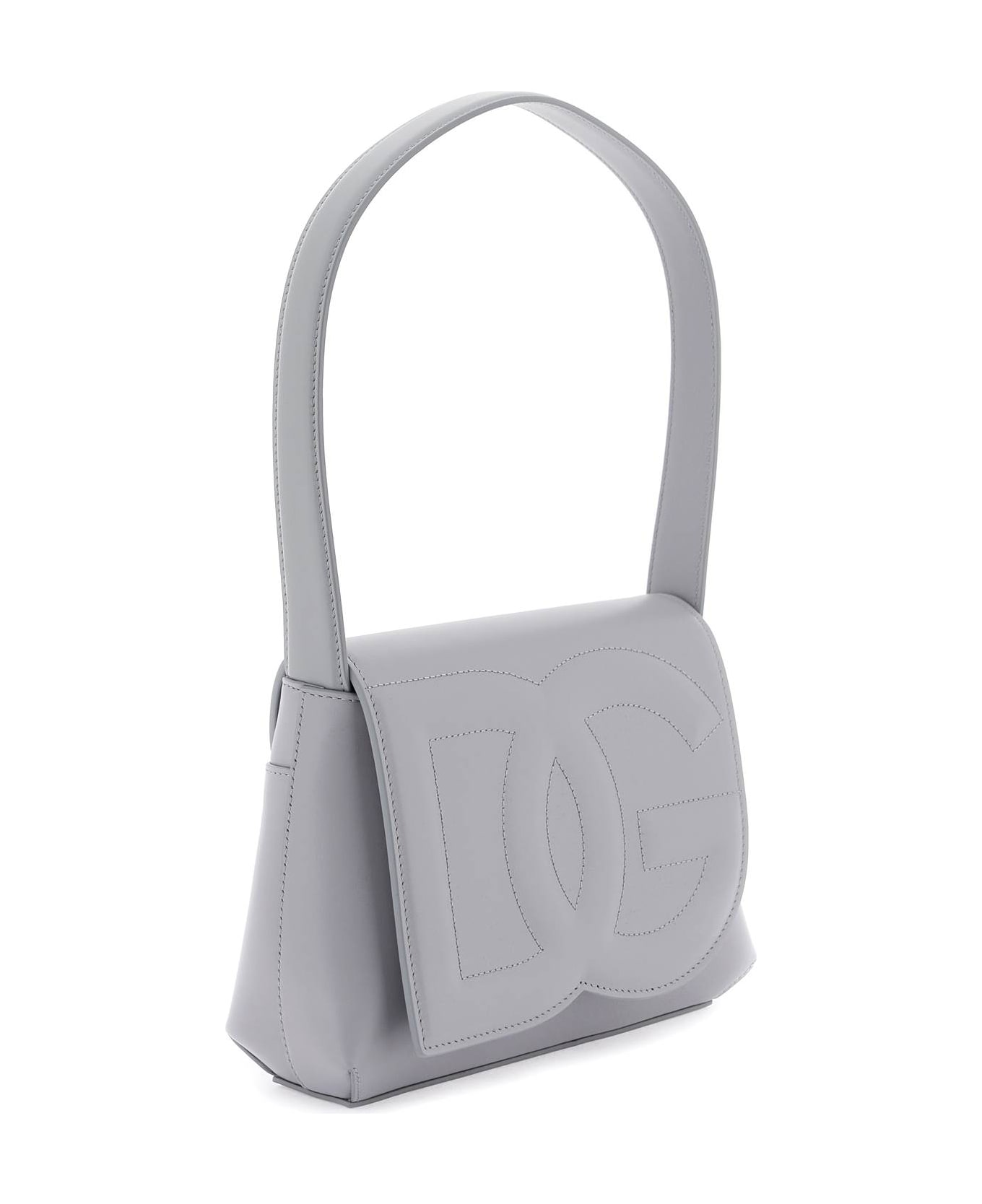 Dolce & Gabbana 'dg Logo Bag' Shoulder Bag In Grey Calf Leather - GRAFITE (Grey)