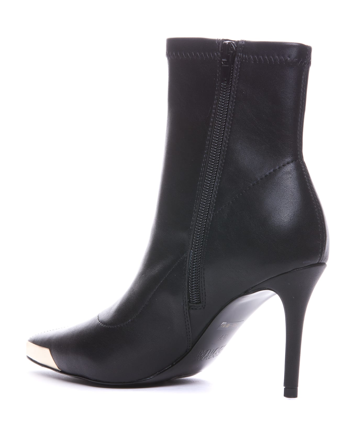 Versace Jeans Couture Logo On Toe Pump Ankle Boots - Black