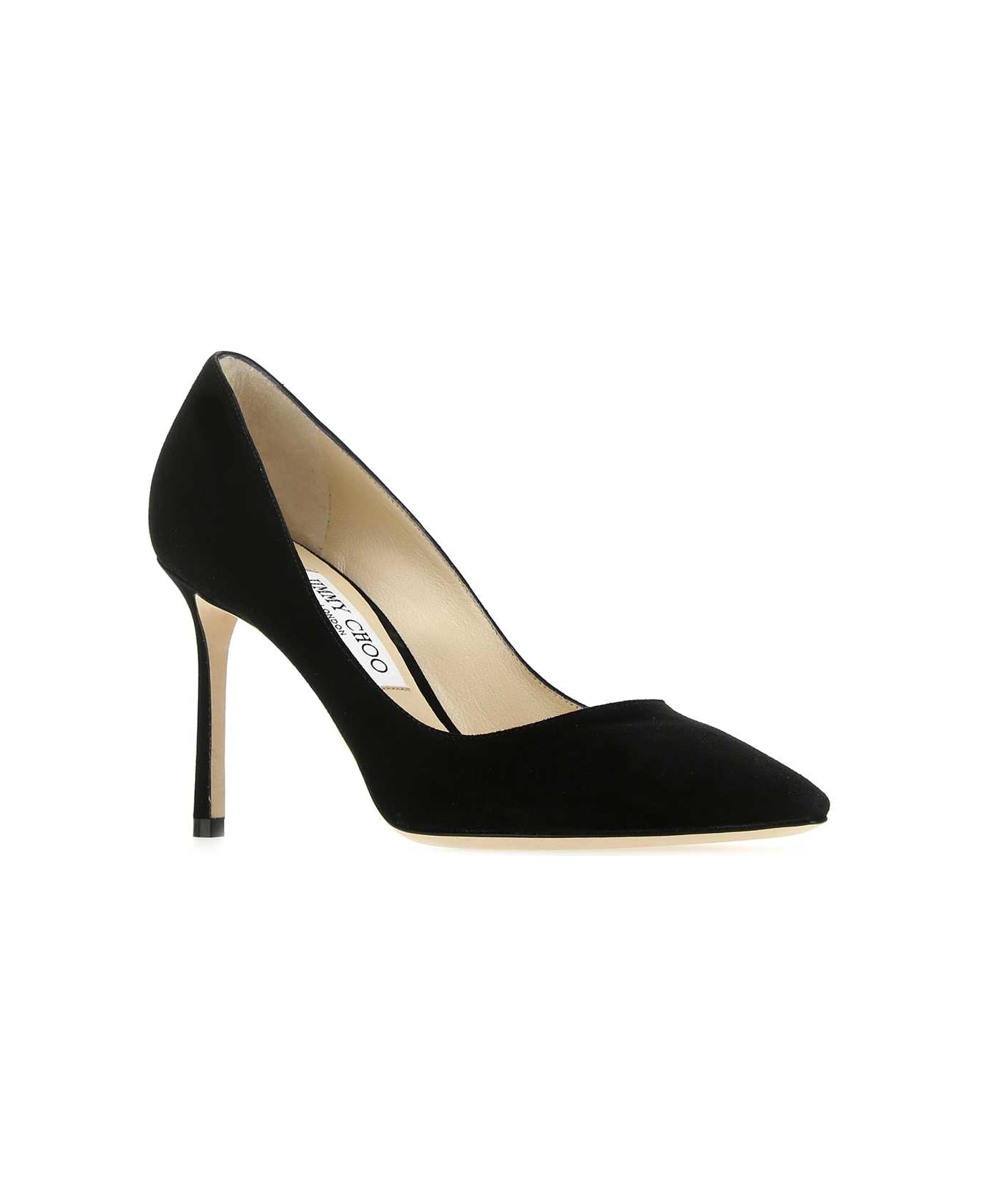 Jimmy Choo Black Suede Romy 85 Pumps - BLACK