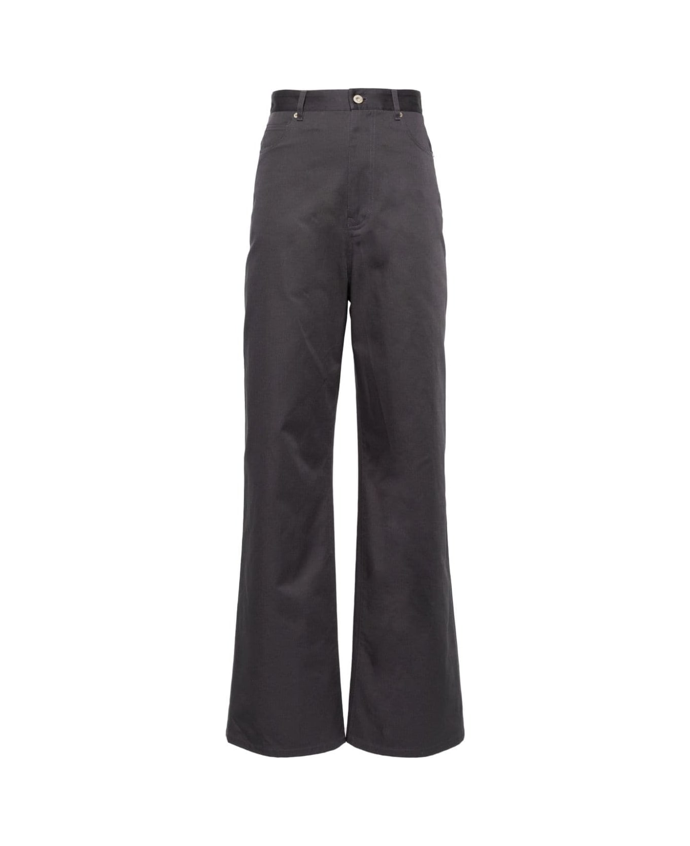 Loewe High-waisted Cotton Trousers - Grey