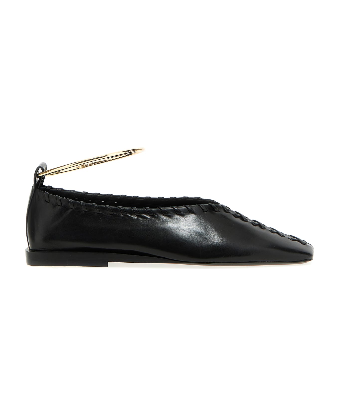 Jil Sander Ballet Flats With Seams - Black