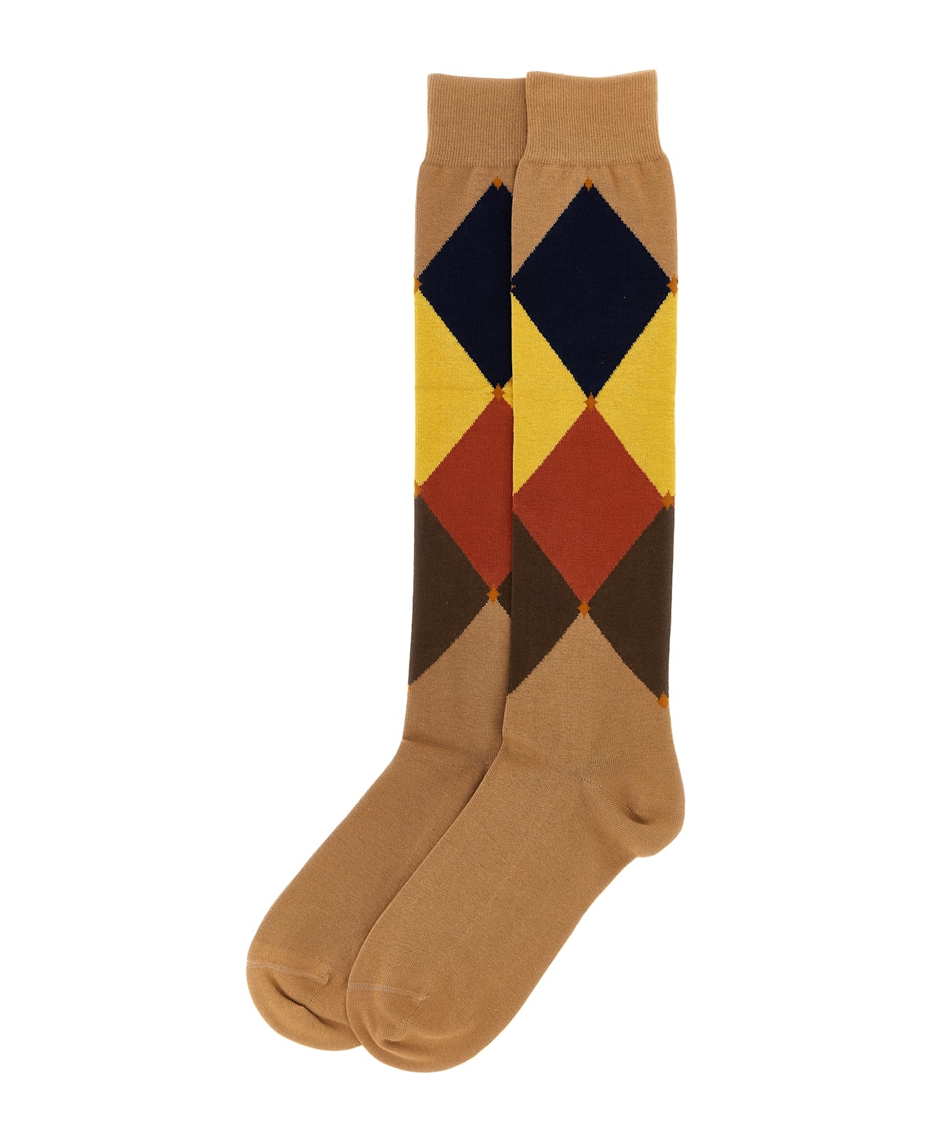 Ballantyne Diamond-shaped Socks - Brown