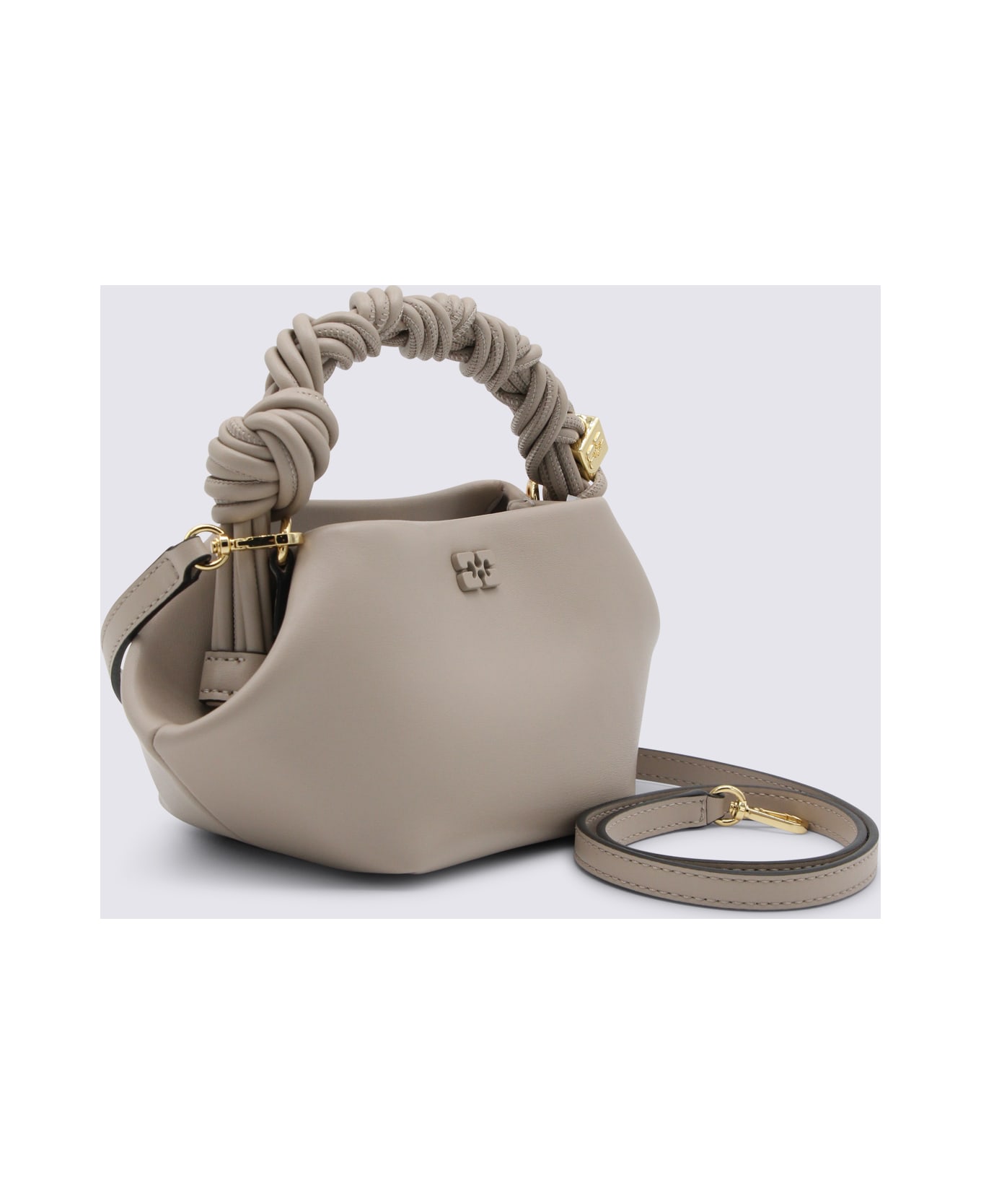 Ganni Beige Top Handle Bag - OYSTER GRAY