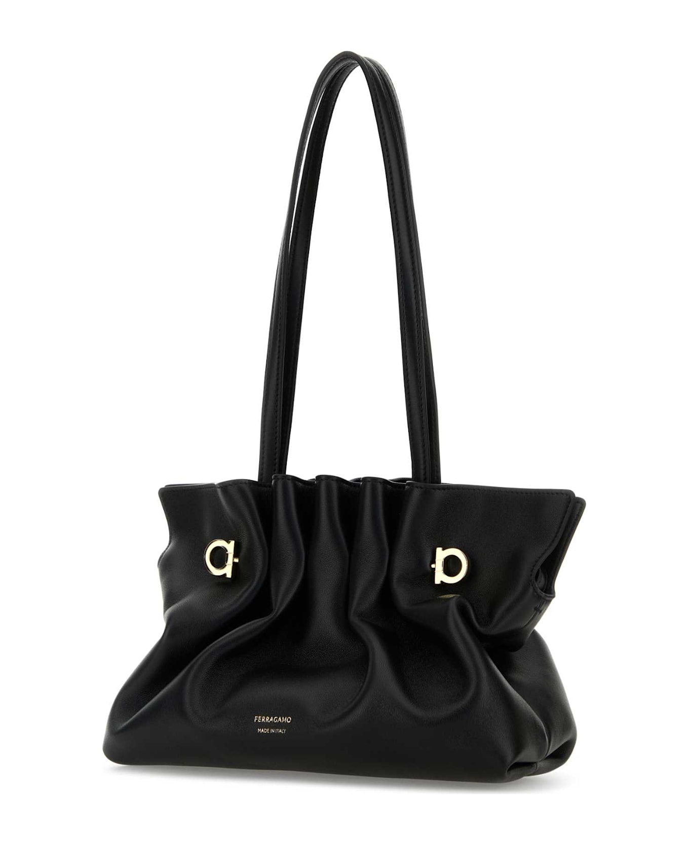 Ferragamo Black Leather Shoulder Bag - NERO