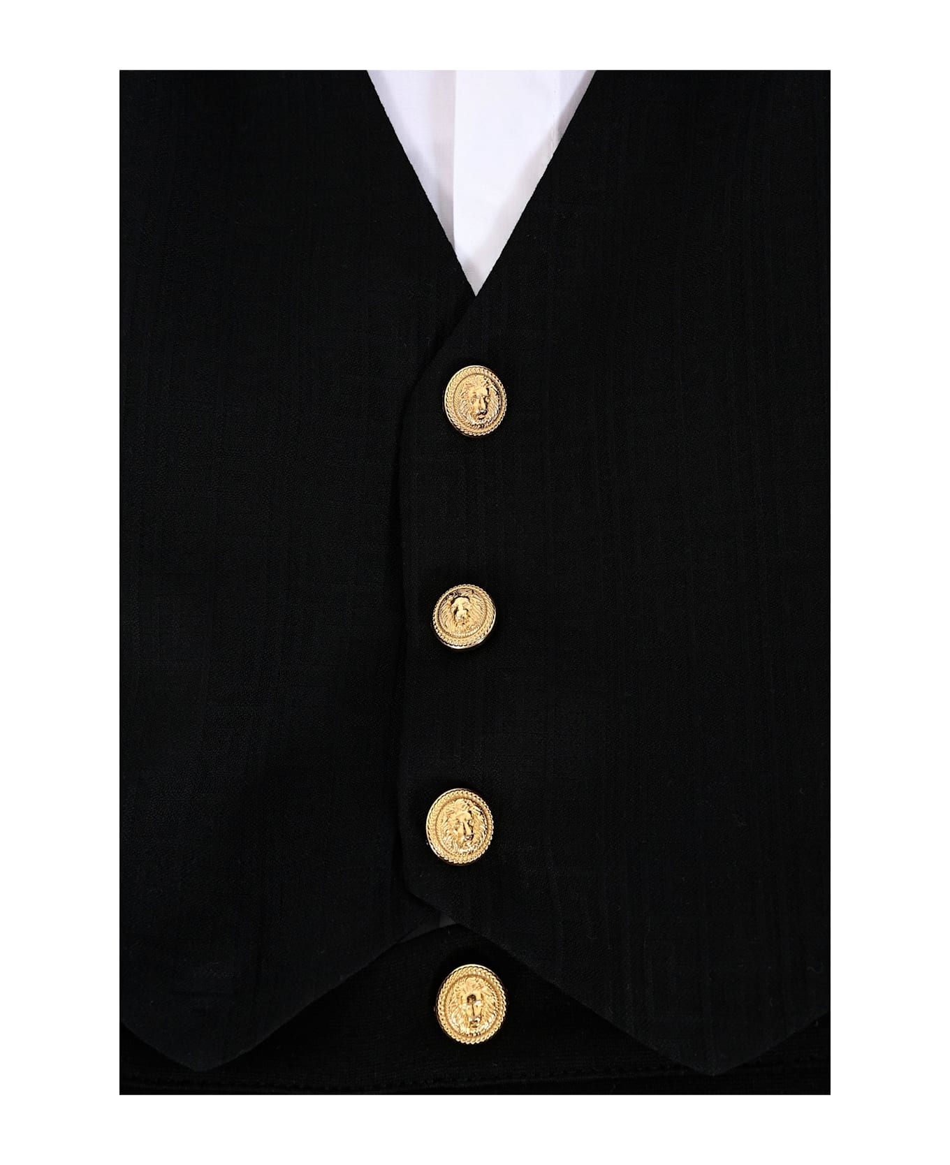 Balmain Black Cotton Suit For Baby Boy With - Black
