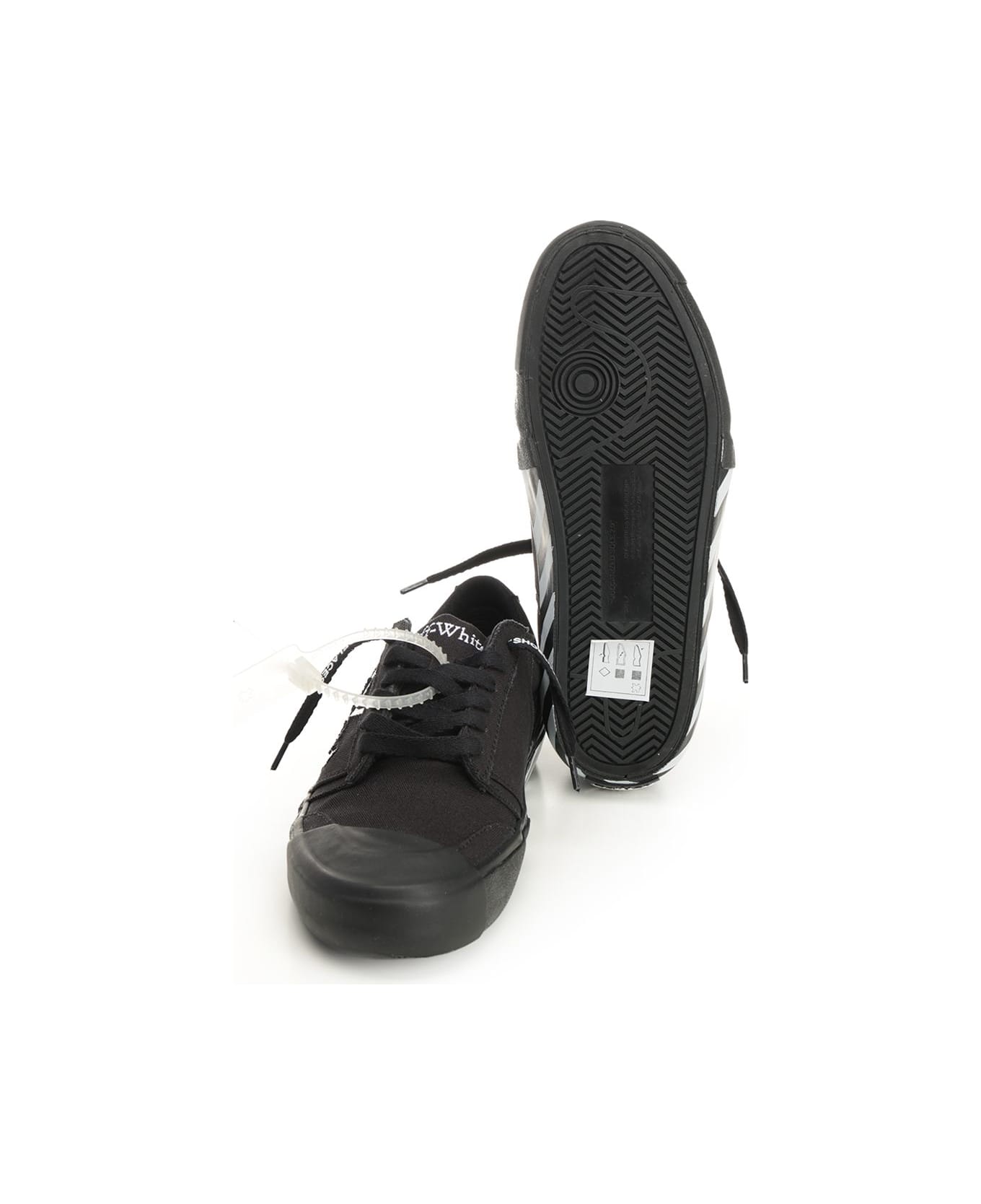 Off-White Sneakers With Laces And Logo - BLACK