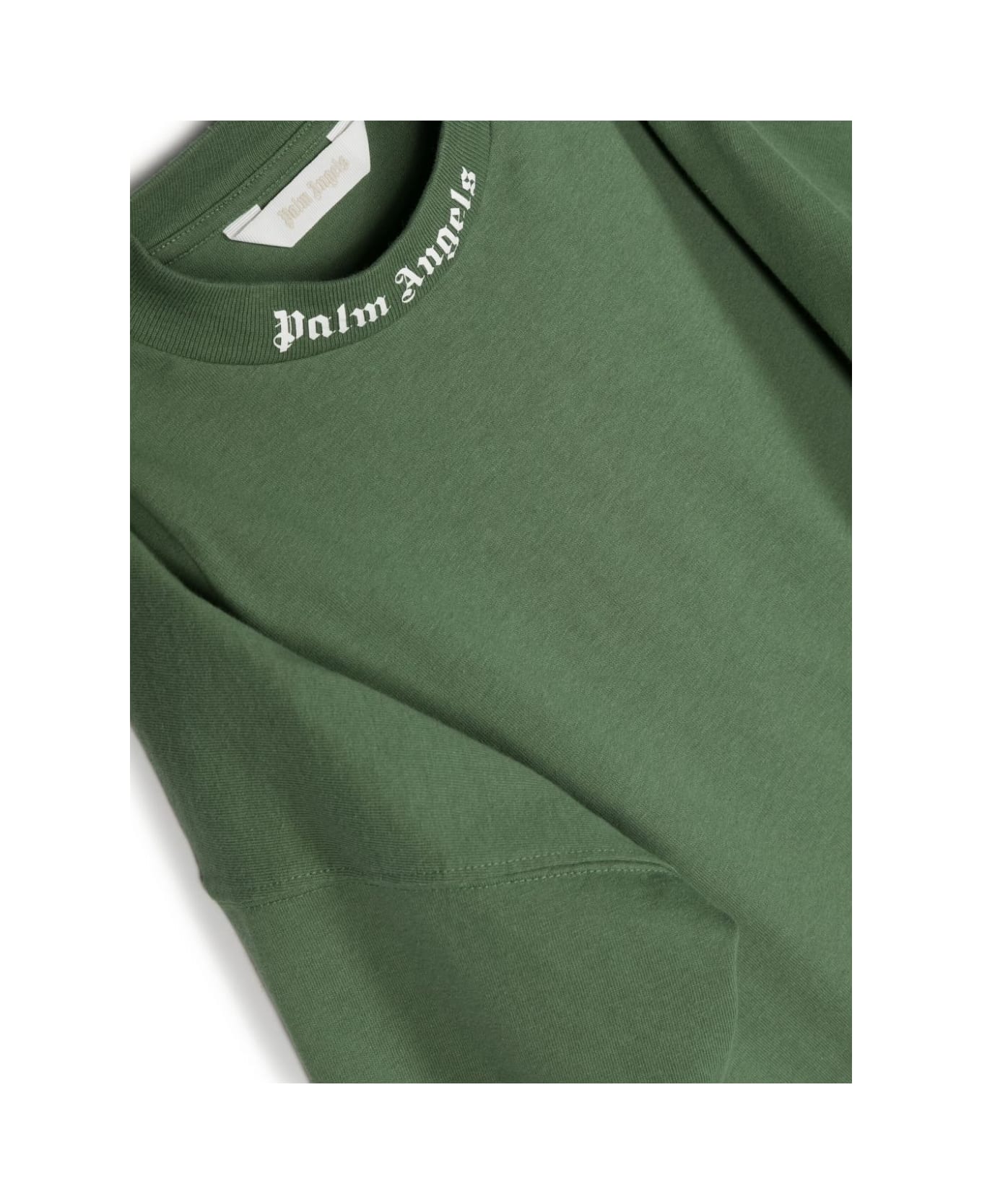 Palm Angels Green T-shirt With Classic Logo - Green