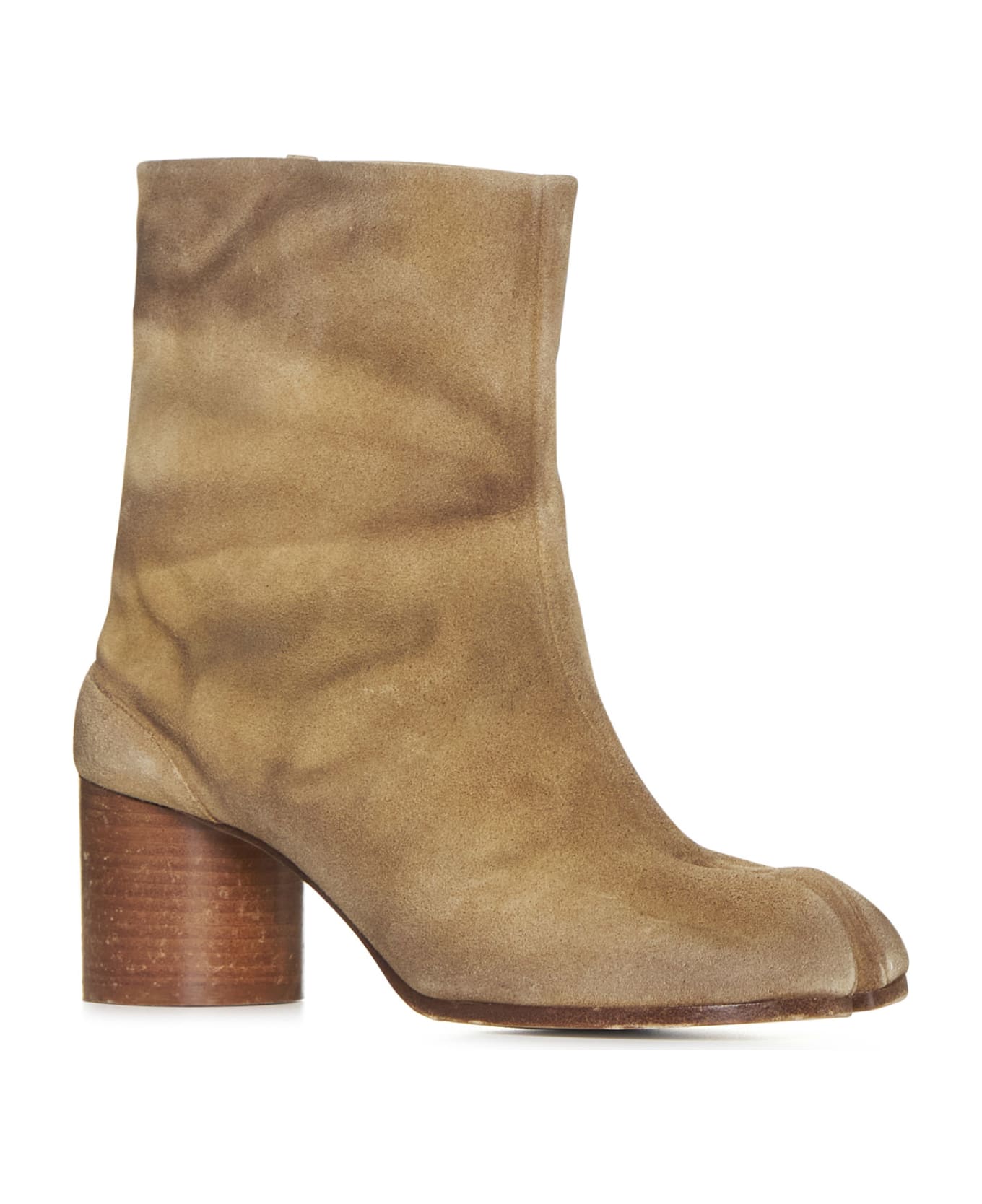 Maison Margiela Tabi Ankle Boots In Camel Suede - Beige ブーツ