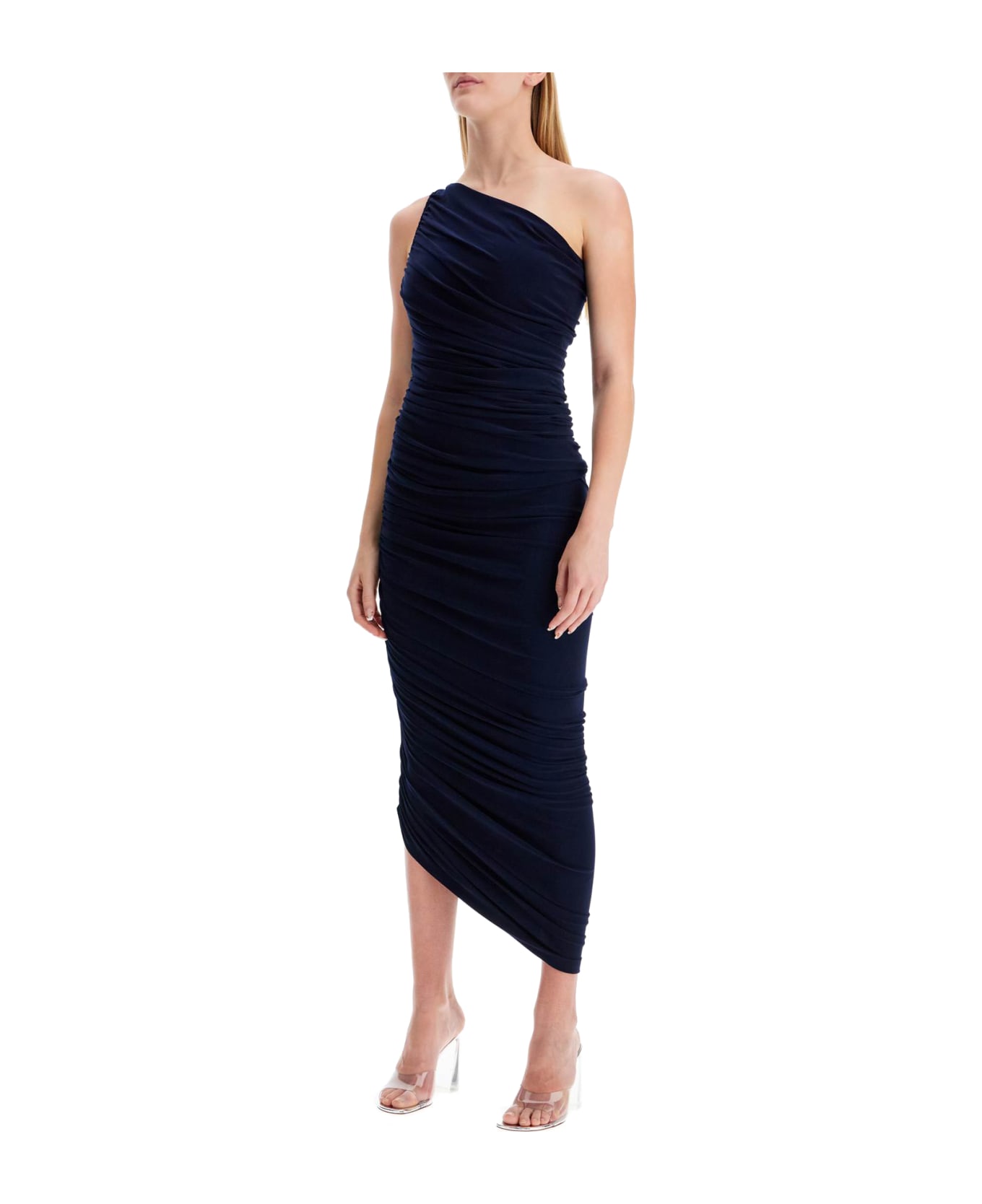 Norma Kamali Asymmetric Diana Lycra Dress - TRUE NAVY (Blue)