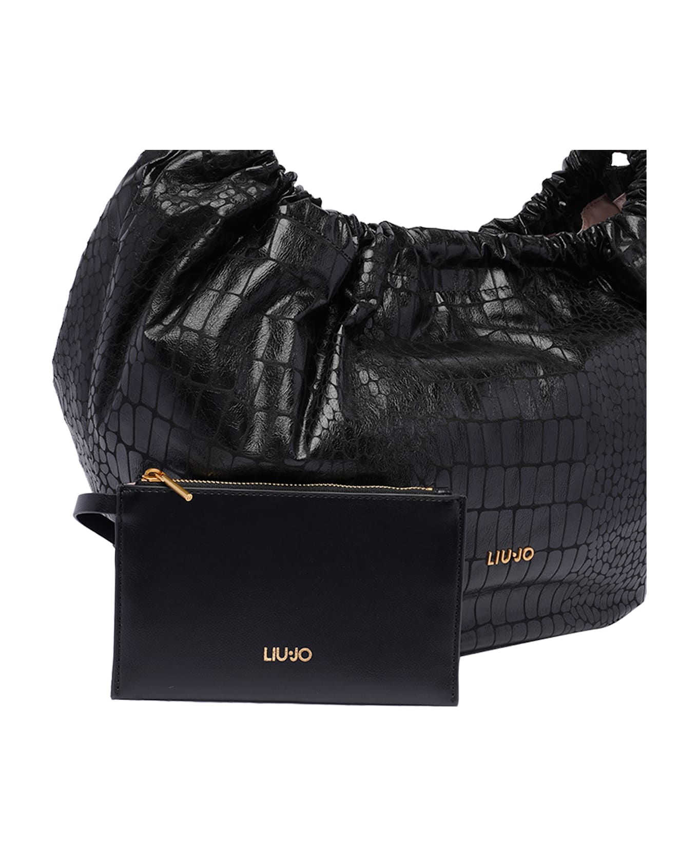 Liu-Jo Large Logo Hobo Bag - Black