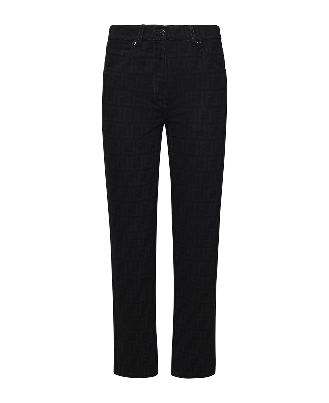 Fendi Jeans Ff Black In Cotton Denim - Black