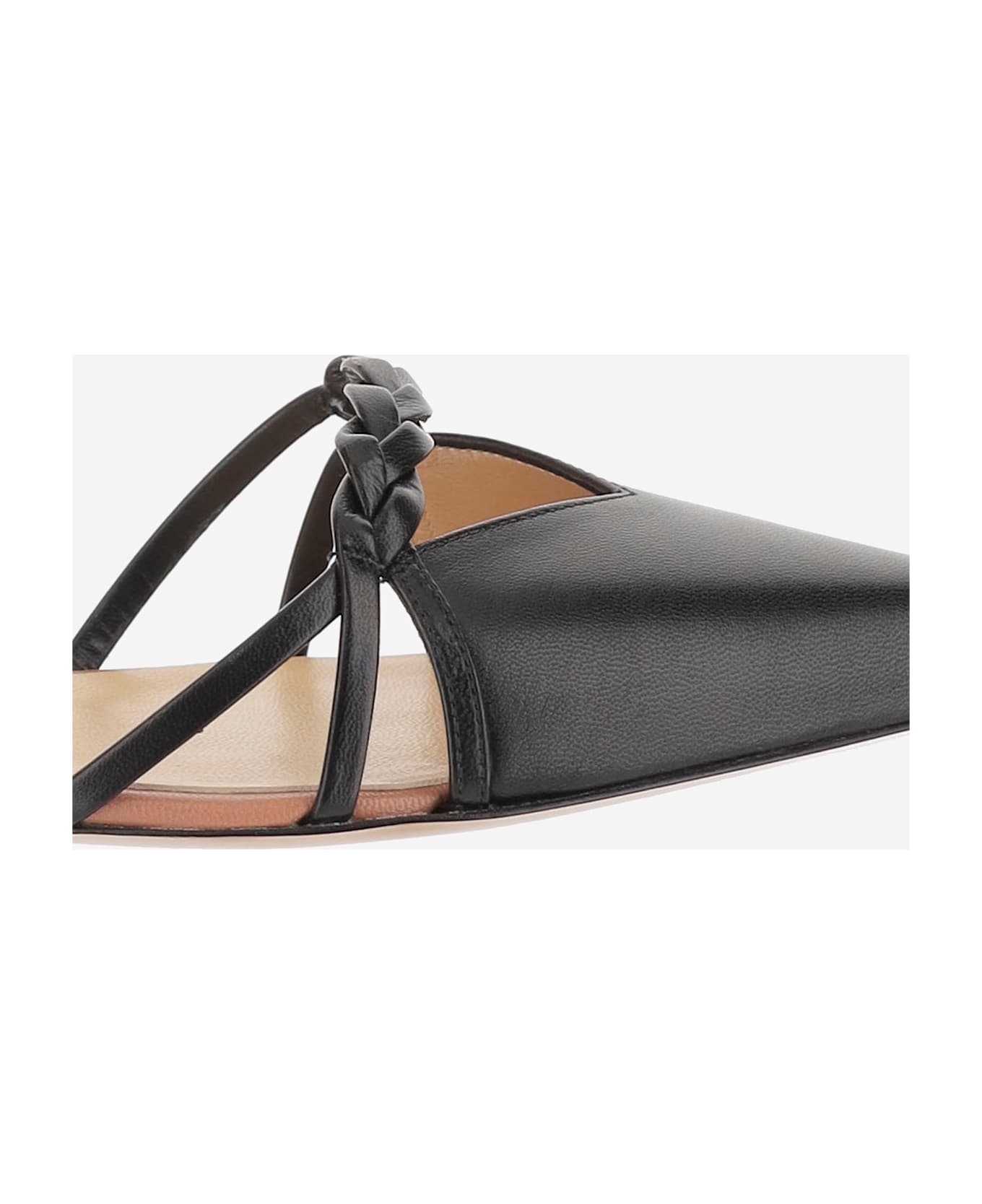 Francesco Russo Flat Leather Pumps - Black