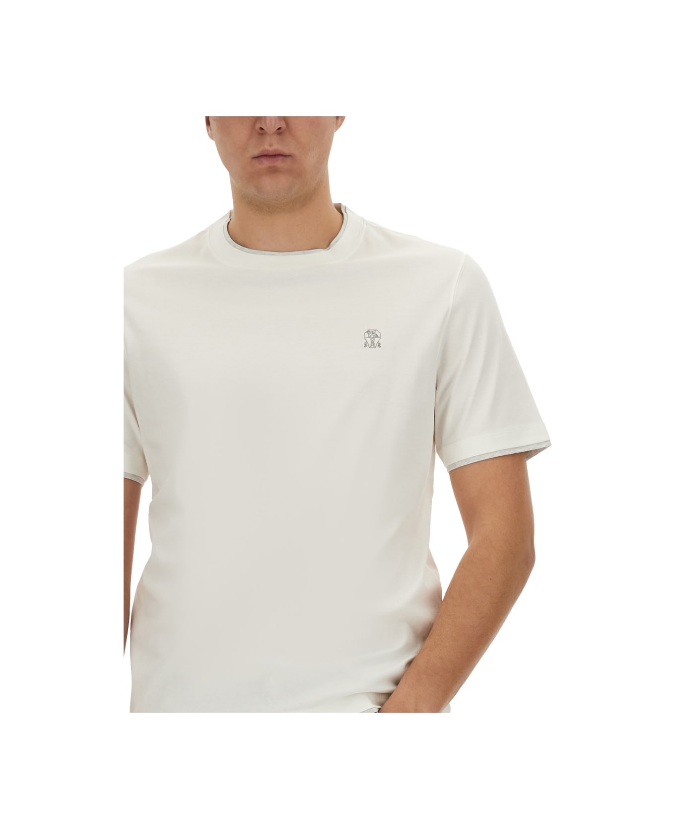 Brunello Cucinelli T-shirt With Logo - WHITE