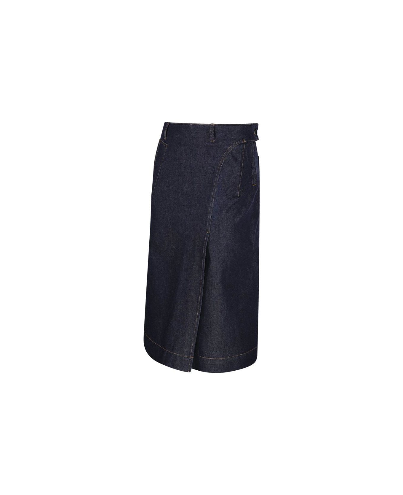 Victoria Beckham Denim Midi Skirt - Nero