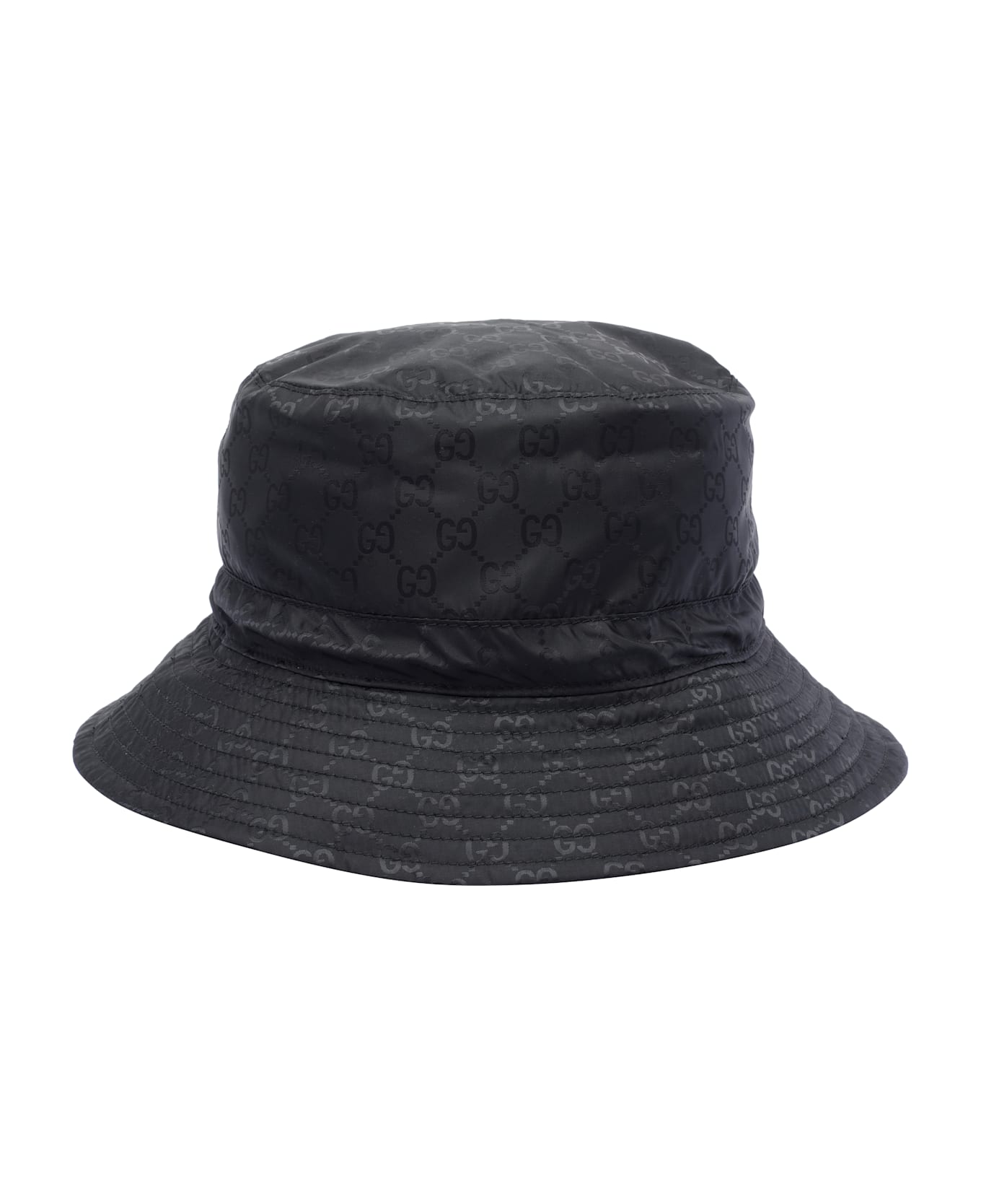 Gucci Reversible Gg Nylon Bucket Hat - Black