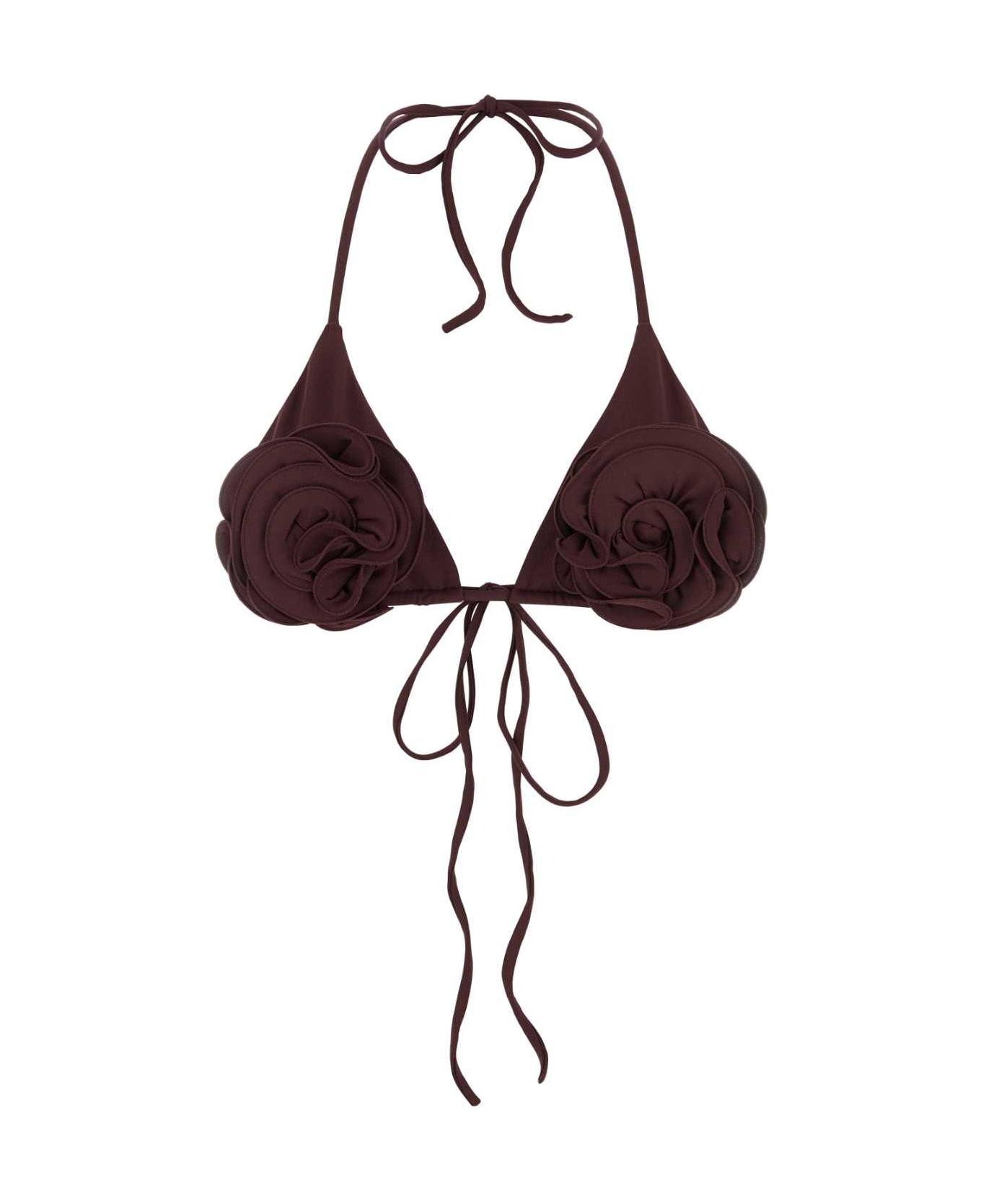 Magda Butrym Grape Stretch Nylon Bikini Top - BROWN