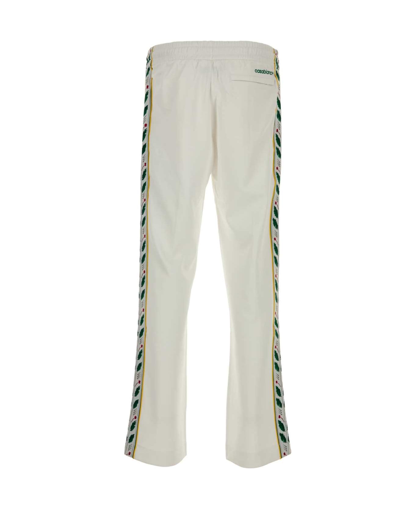 Casablanca White Polyester Blend Pant - WHITE