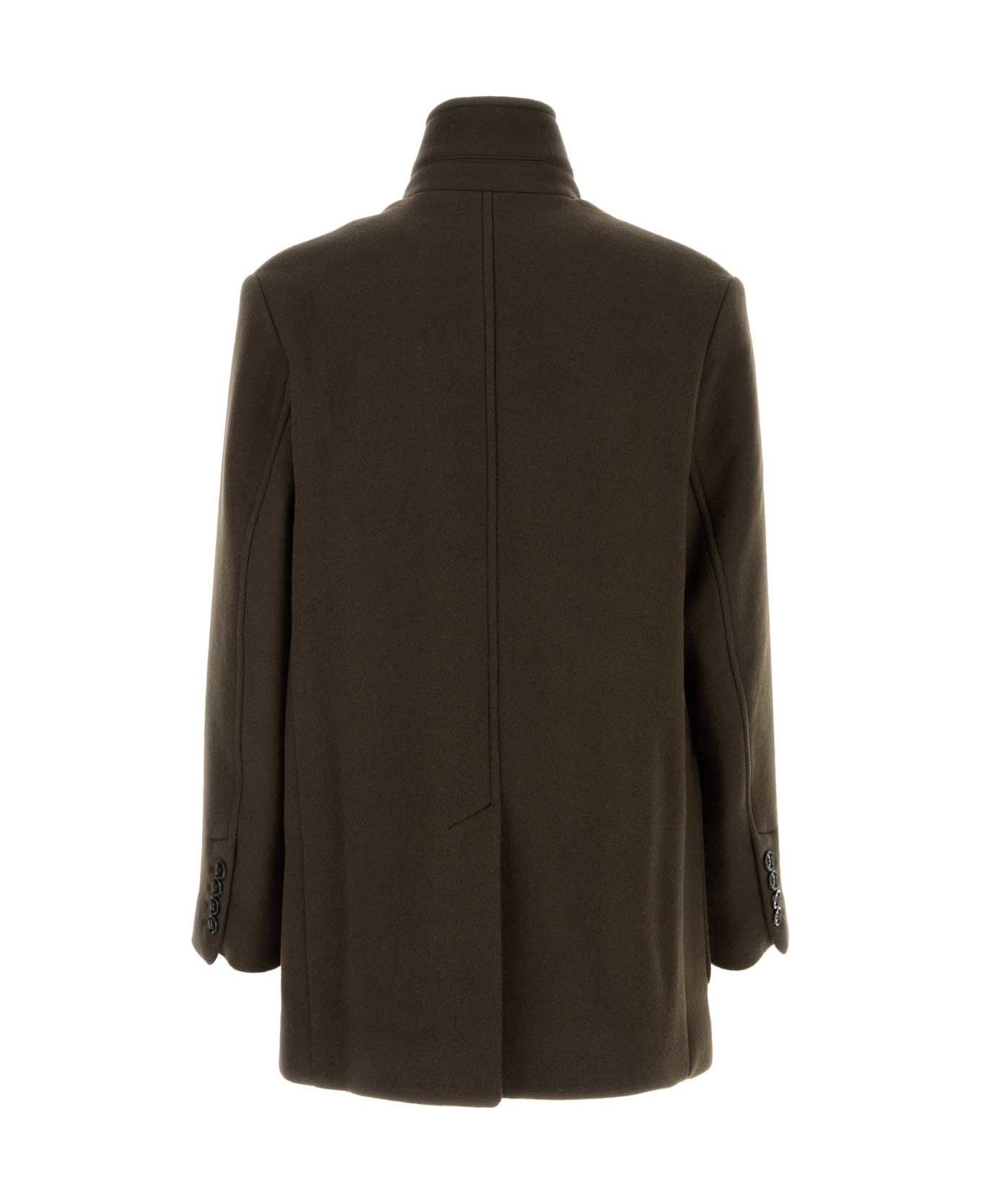 Ami Alexandre Mattiussi Brown Wool Coat | italist