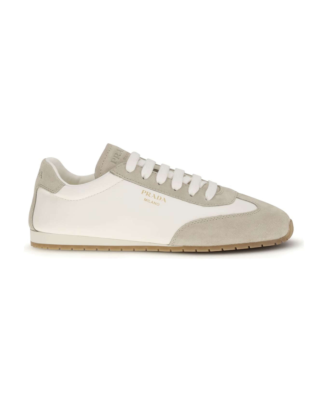 Prada Nappa Leather And Suede Sneakers