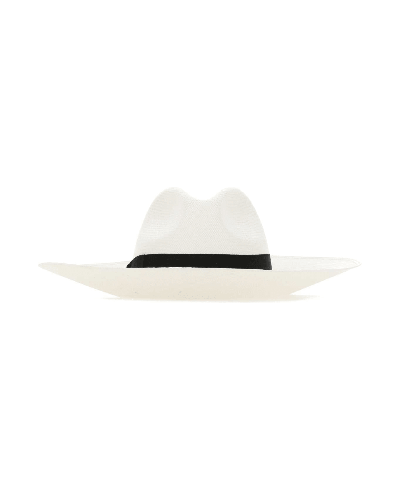 Borsalino White Straw Sophie Panama Hat - 0002