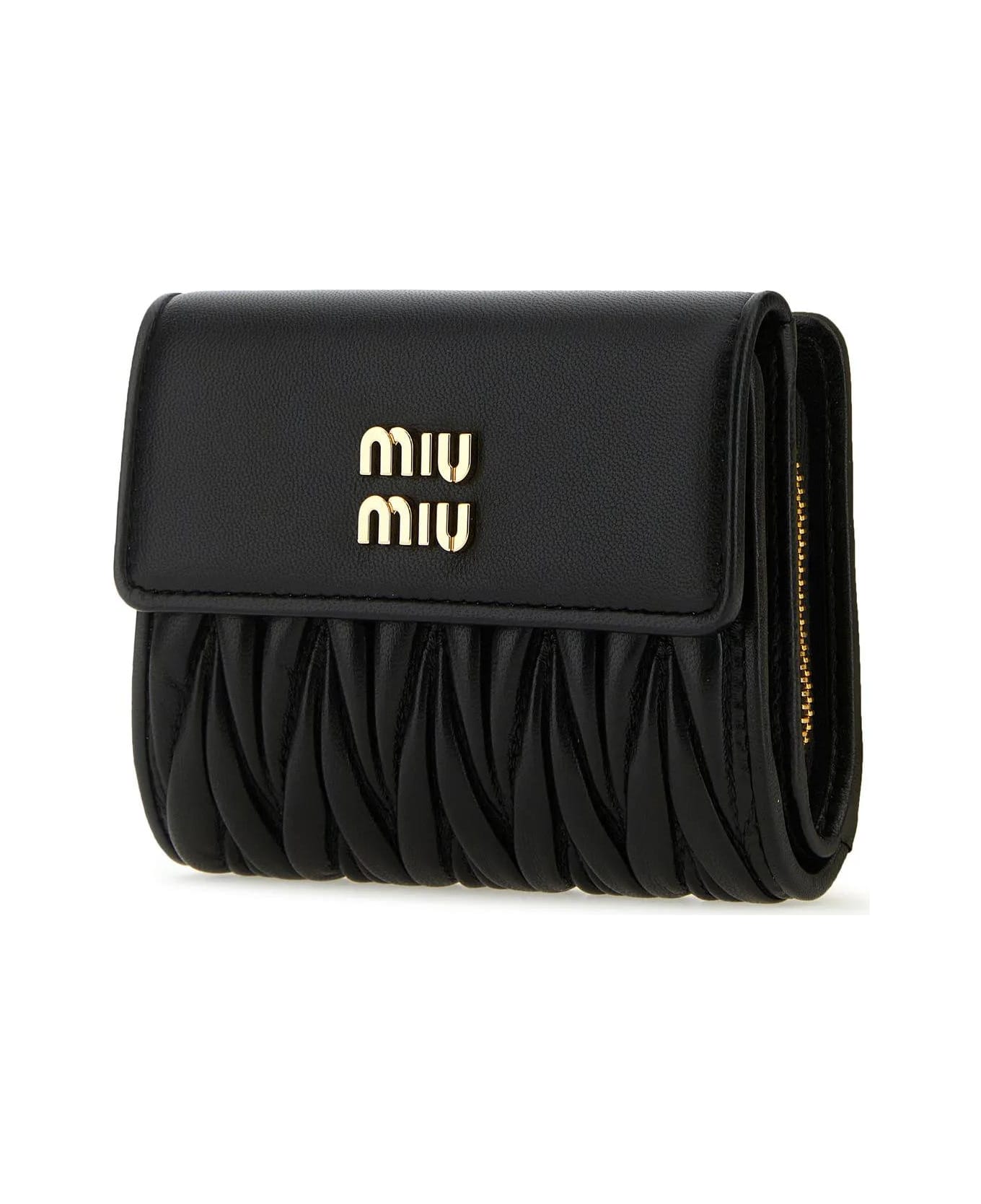 Miu Miu Black Leather Wallet - Nero