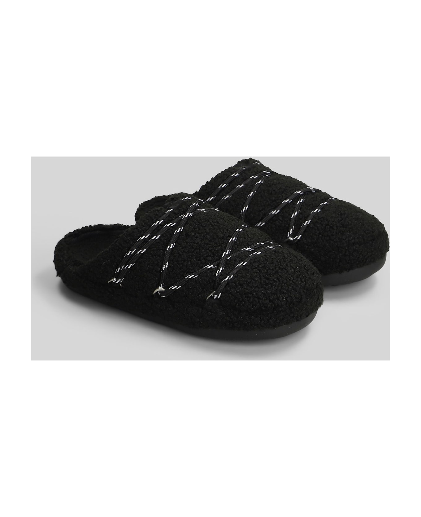 Moon Boot Mb Teddy Slipper Slipper-mule In Black Shearling - black
