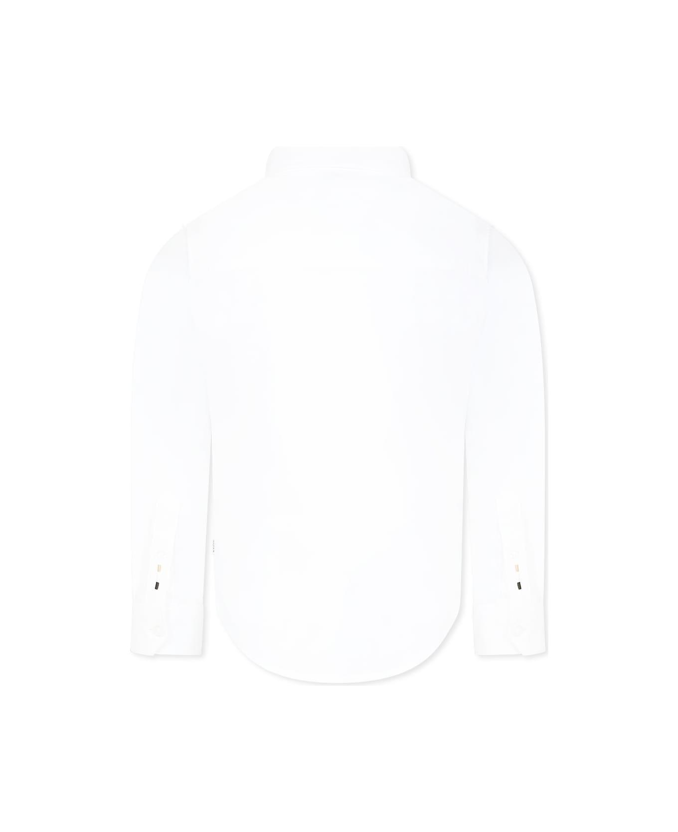 Hugo Boss White Shirt For Boy With Logo - White