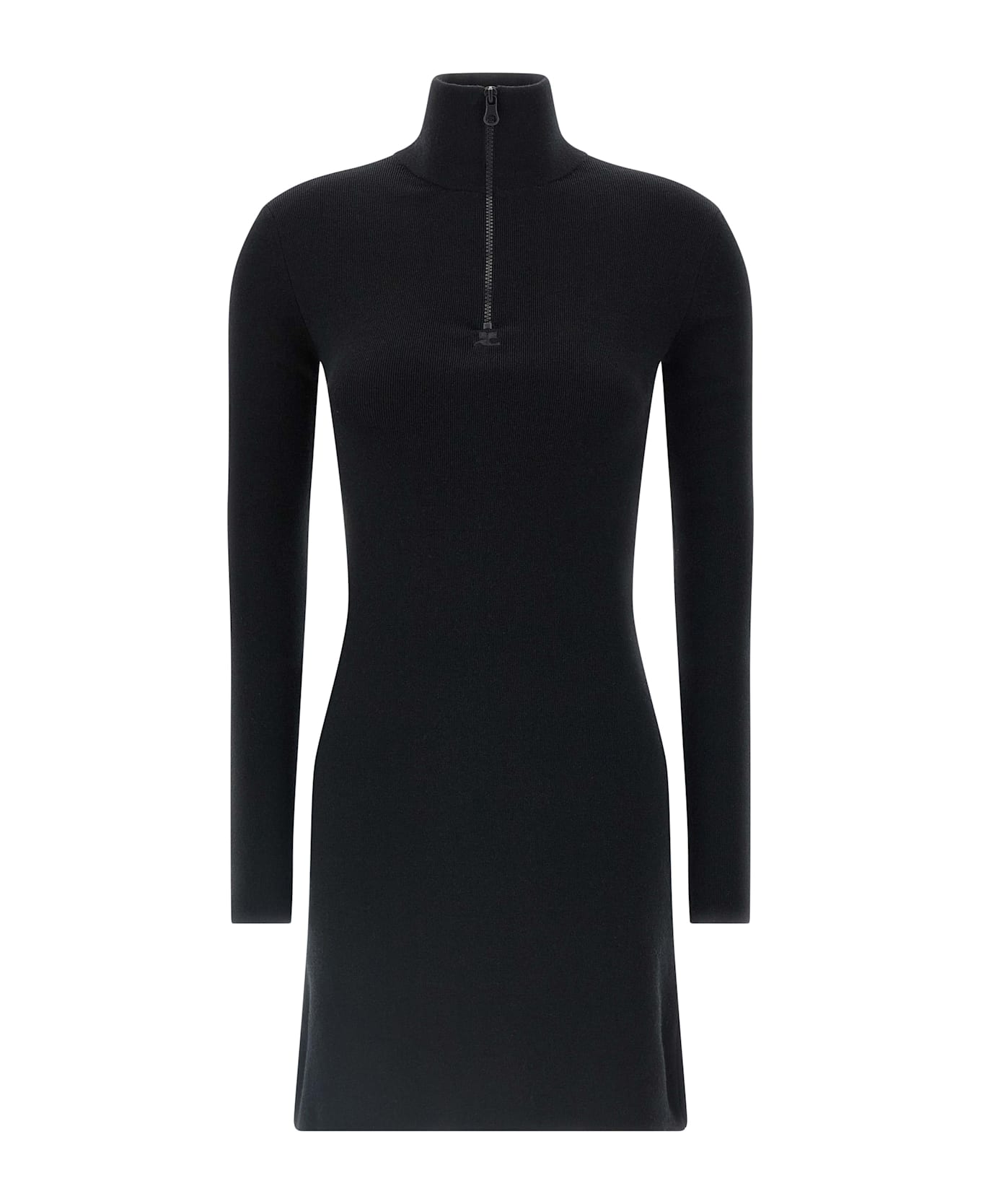 Courrèges Wool Knit Dress - Black