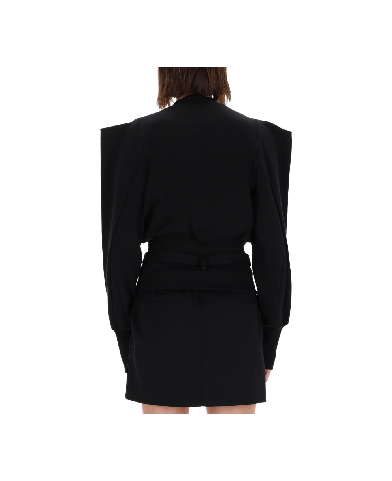 Versace Jeans Couture Sweatshirt With Draped Shoulders - BLACK