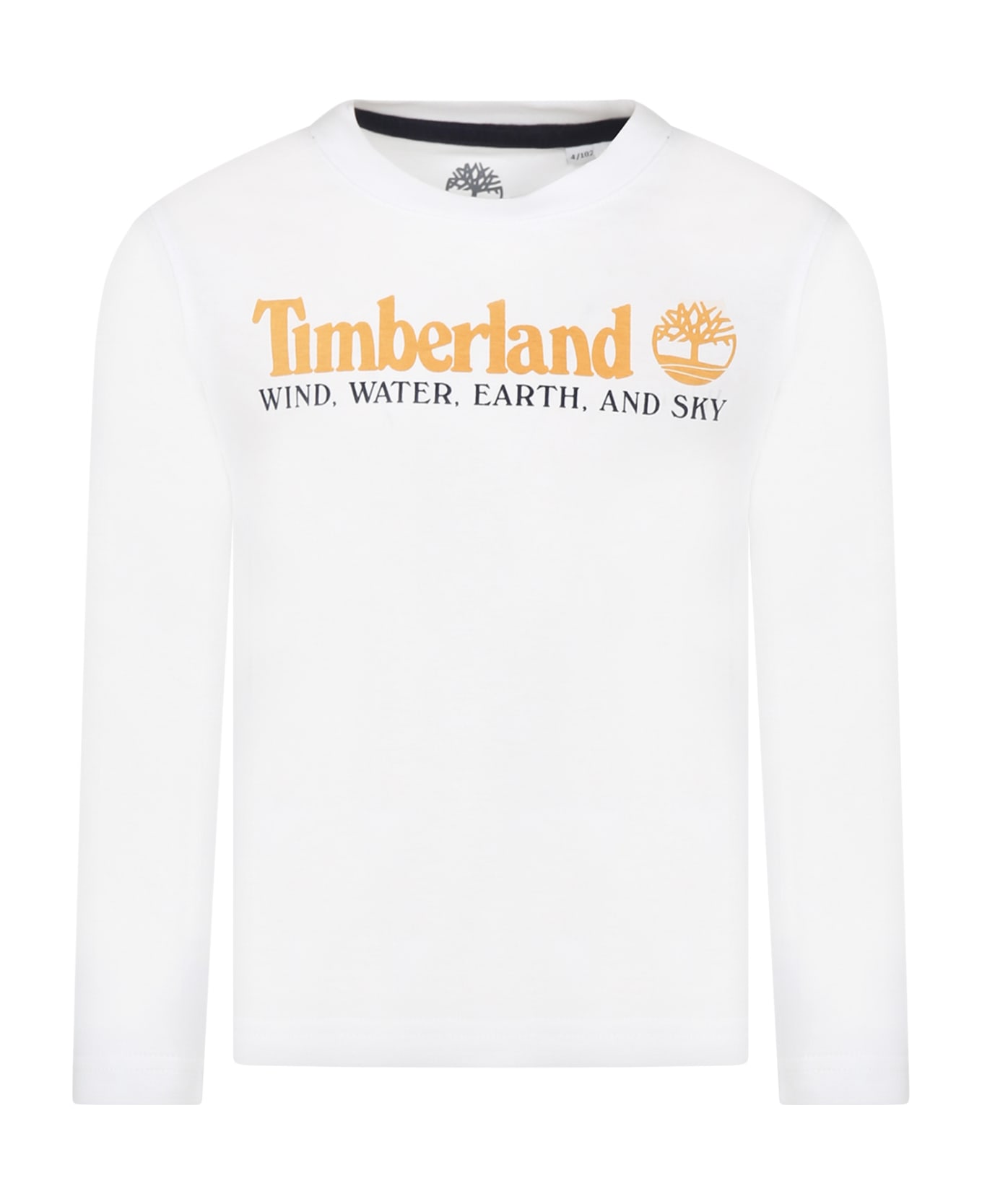 Timberland White T-shirt For Boy With Logo - White